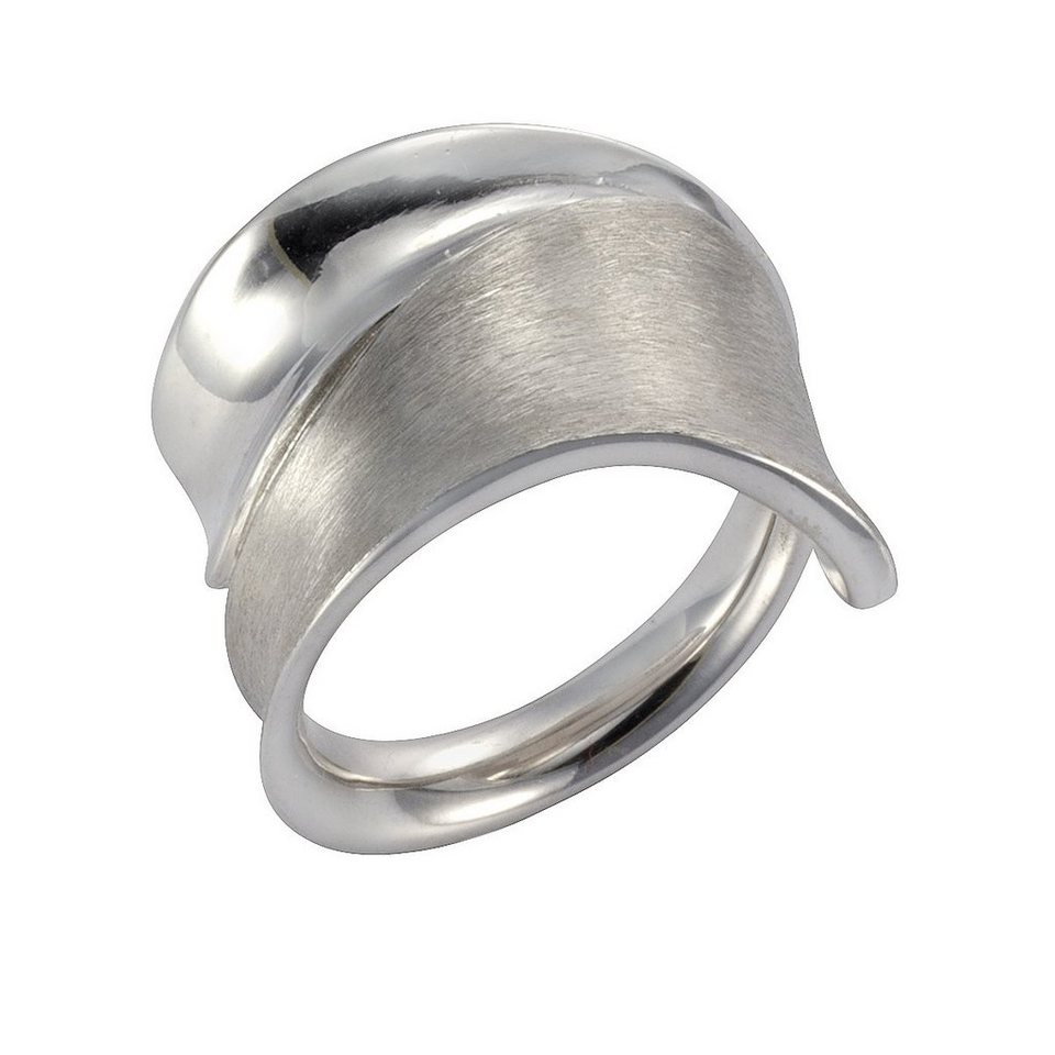 Vivance Fingerring 925 Silber rhodiniert glanz matt, Eleganter Ring aus 925  Sterling Silber rhodiniert