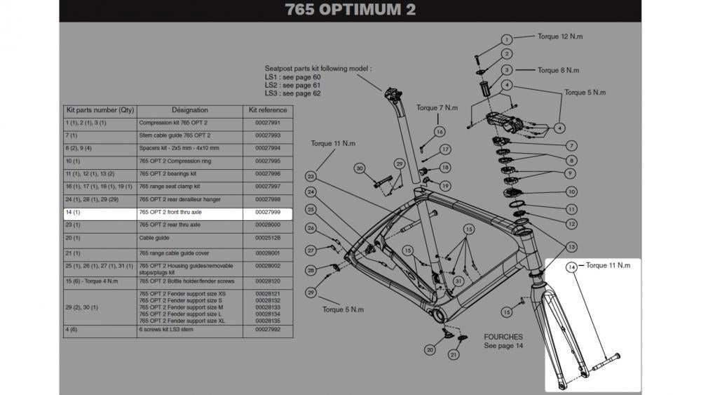 Look Laufrad Look OPT2 Steckachse vorne - Front-Thru-Achse für Look 765 Rahmen, sch