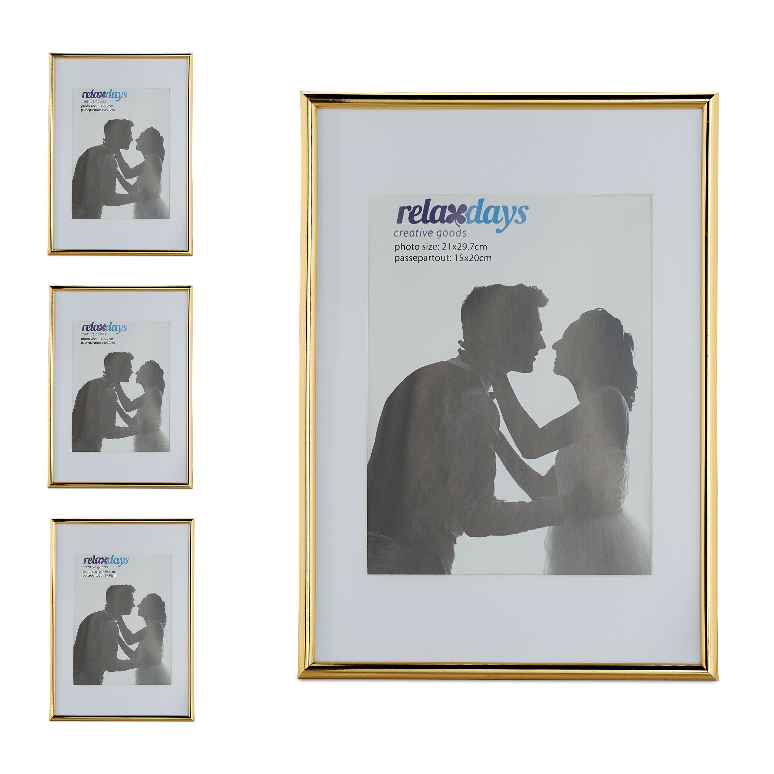 relaxdays Bilderrahmen 4 x Bilderrahmen A4 günstig online kaufen
