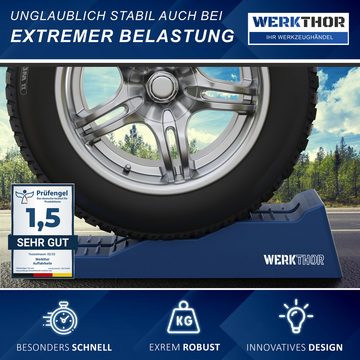 Werkthor Auffahrrampe WERKTHOR Auffahrkeile für Wohnmobil - [2er Set] Keile bis 13,5t (65 x 23 x 14 cm), Bis 13,5t