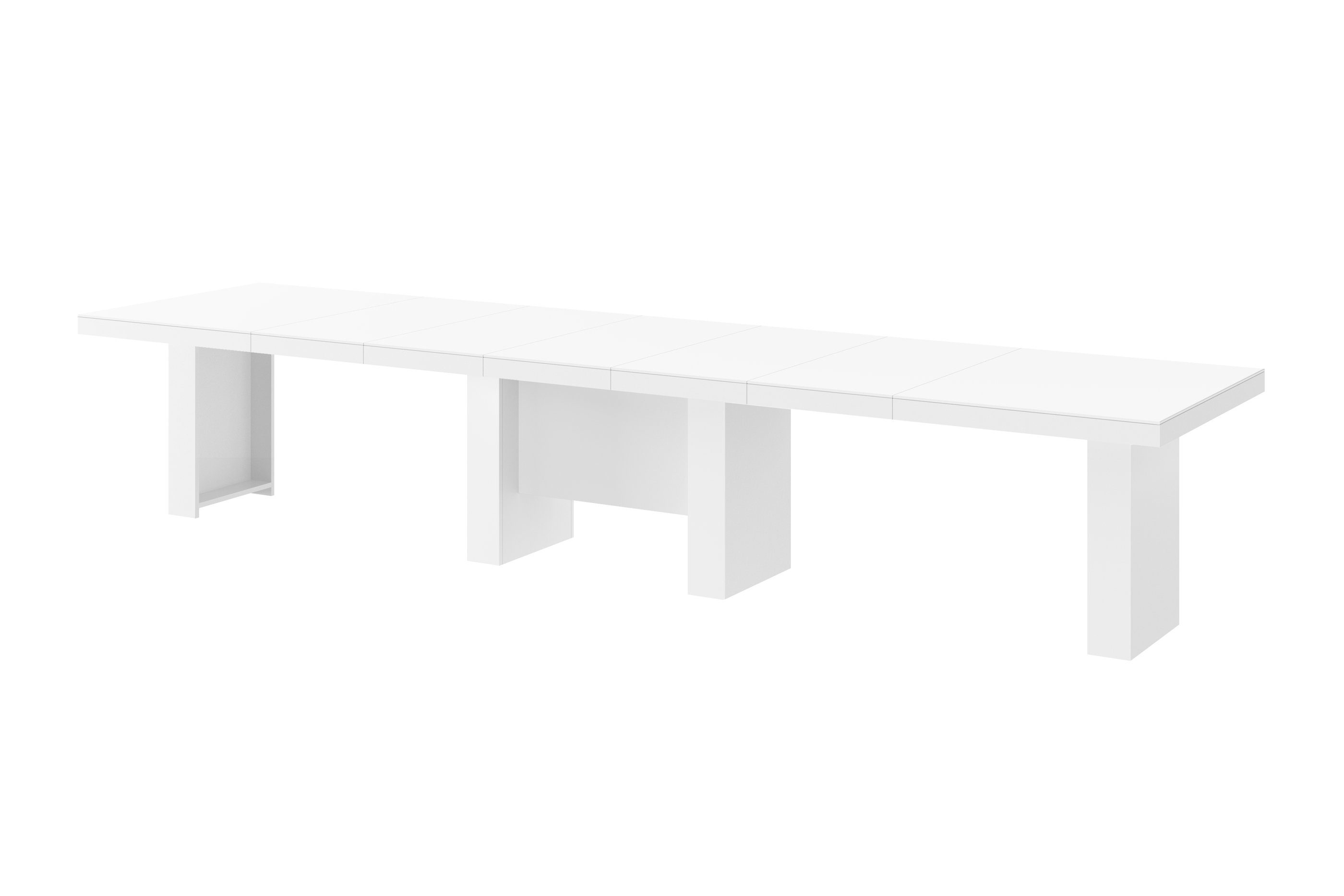 designimpex Esstisch HLA-111 ausziehbar 160-400cm Konferenztisch XXL Design Weiß Hochglanz Tisch Hochglanz