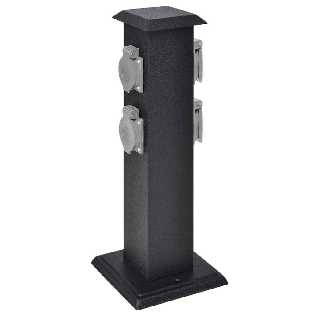 vidaXL Steckdose Steckdosensäule Schwarz