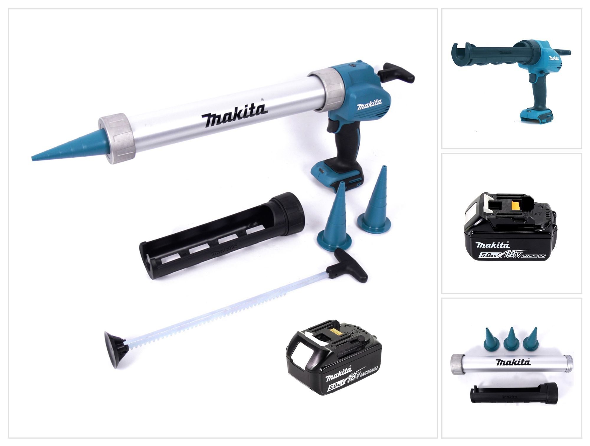 Makita Akku-Kartuschenpistole DCG 180 T1X Akku Kartuschenpistole 18 V 300 / 600 ml + 1x Akku 5,0 Ah