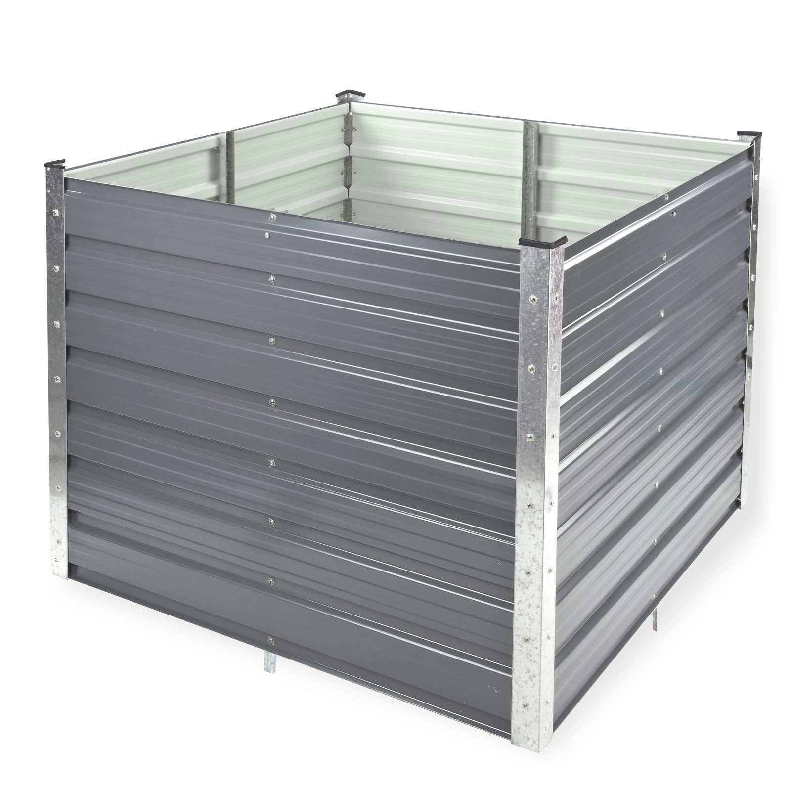 DEMA Hochbeet Metall Hochbeet Rosendaal, Anthrazit, 99x99x80 cm, Langlebig Verzinkt, Robuste Metallkonstruktion