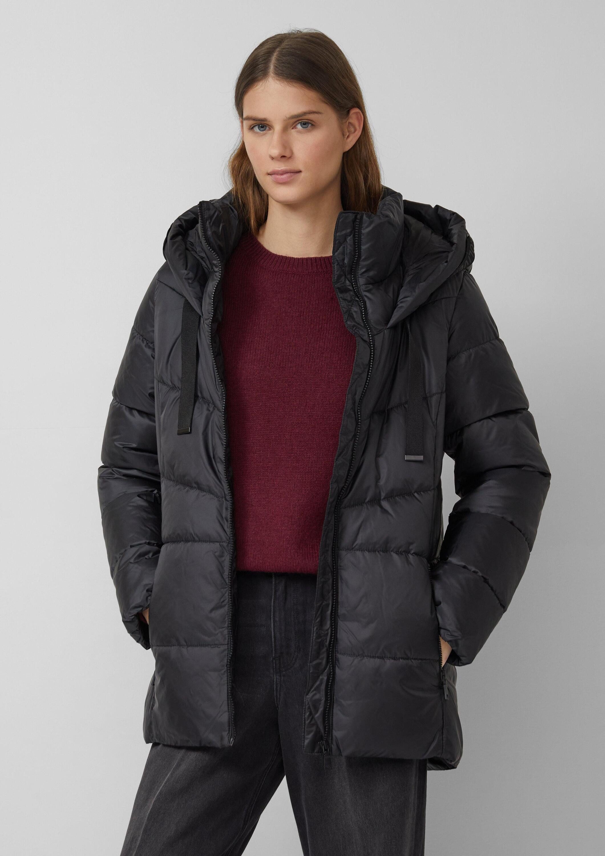 s.Oliver Winterjacke Outdoor-Jacke Steppjacke mit Stehkragen und Kapuze