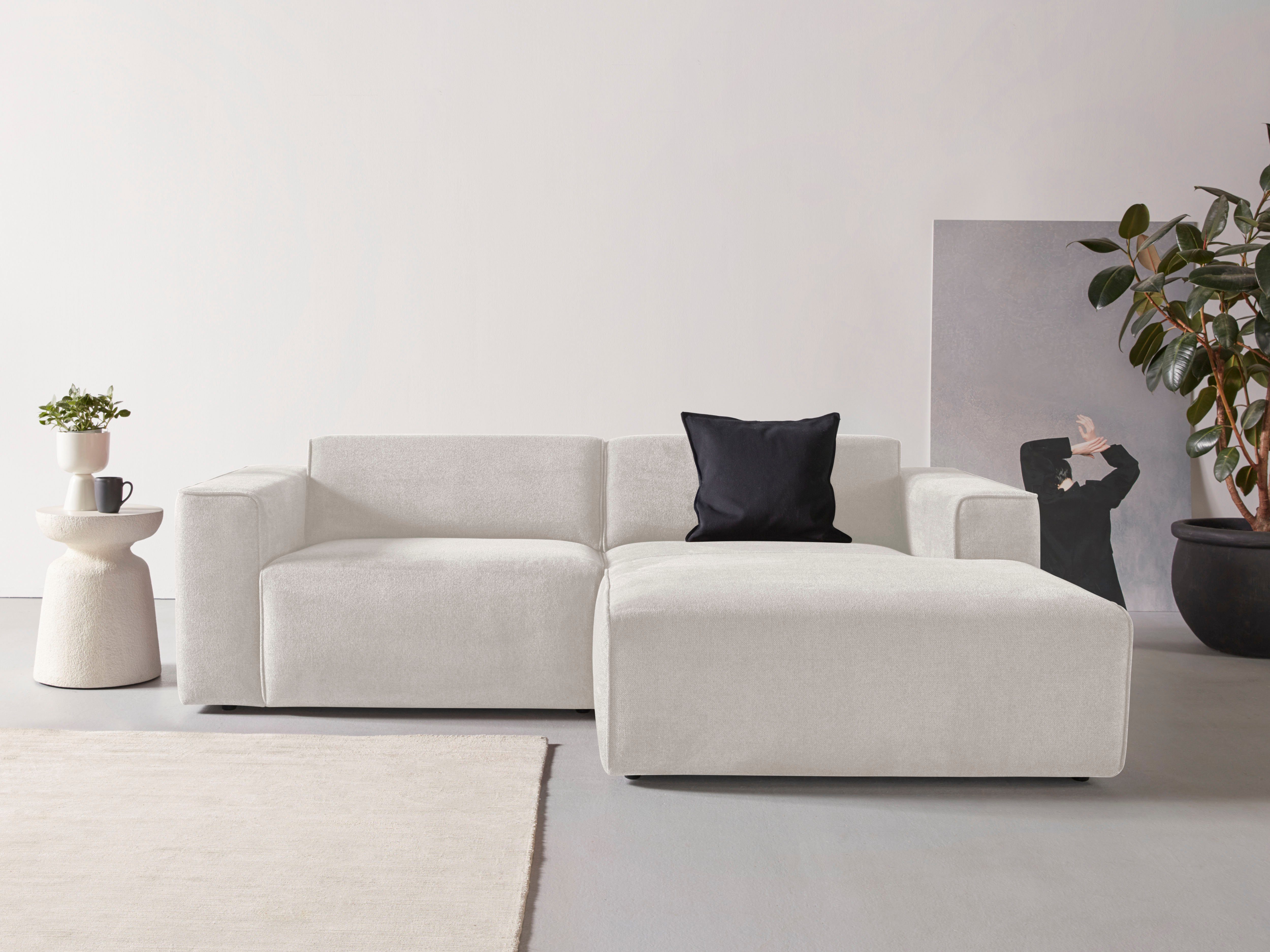 andas Ecksofa "Noord mit Kedernaht, Breite 234 cm, L-Form", Cord, Struktur, günstig online kaufen