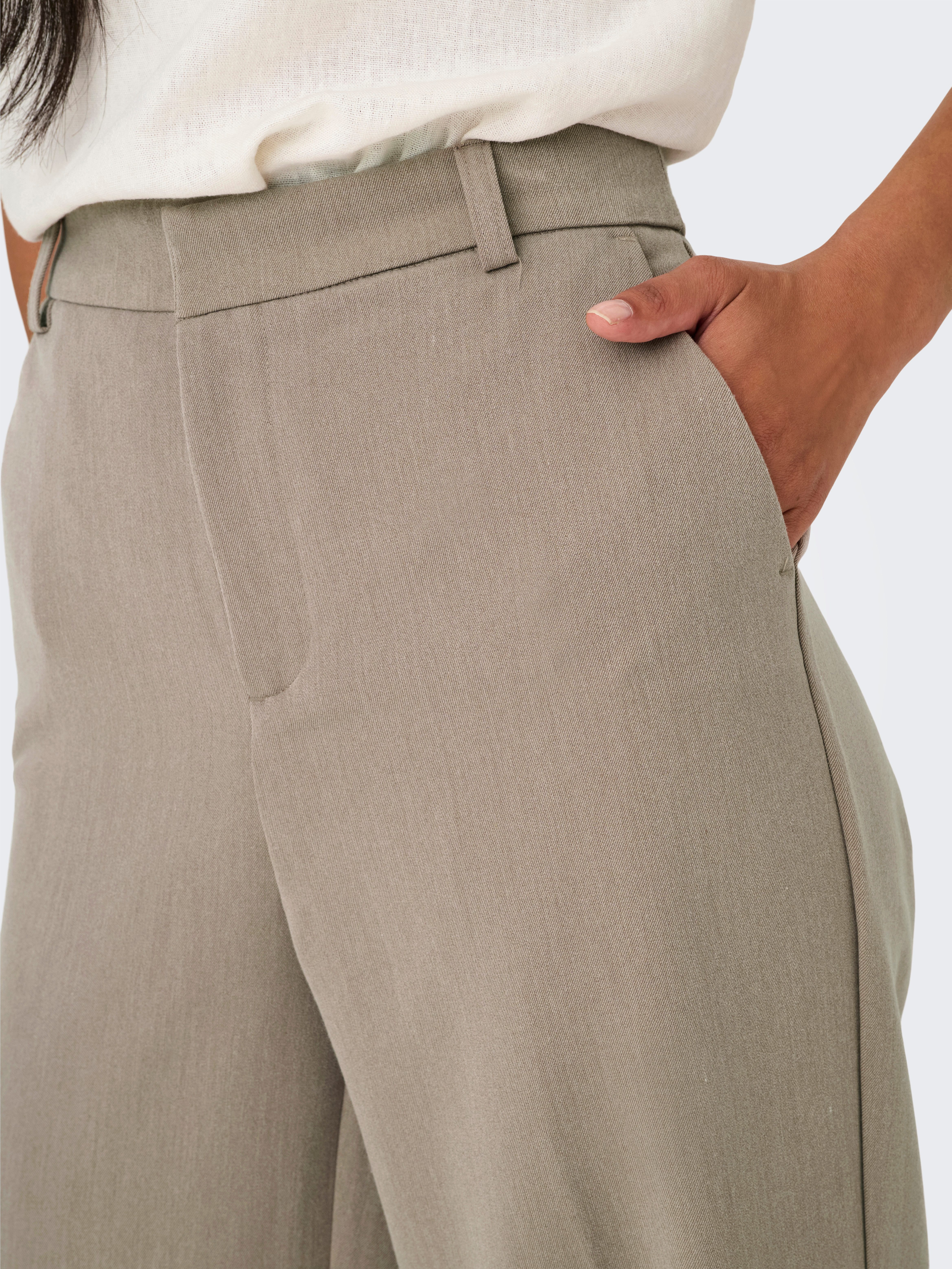 ONLY Anzughose ONLHATTIE-LANA HW W MEL PANT TLR NOOS mit weitem Bein, gerad günstig online kaufen