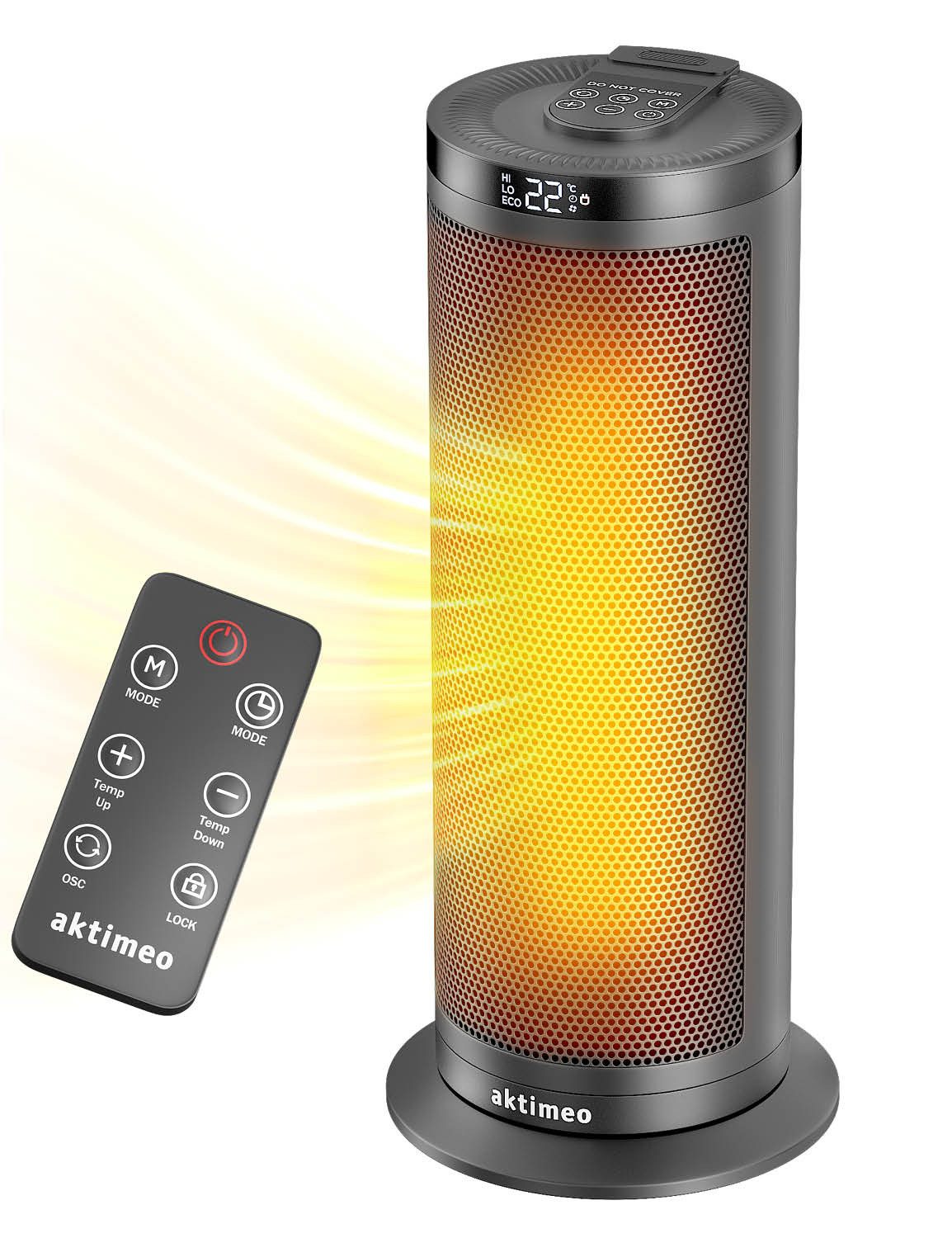 aktimeo Heizlüfter Energiesparend, PTC Keramik, Elektroheizung mit Fernbedi günstig online kaufen