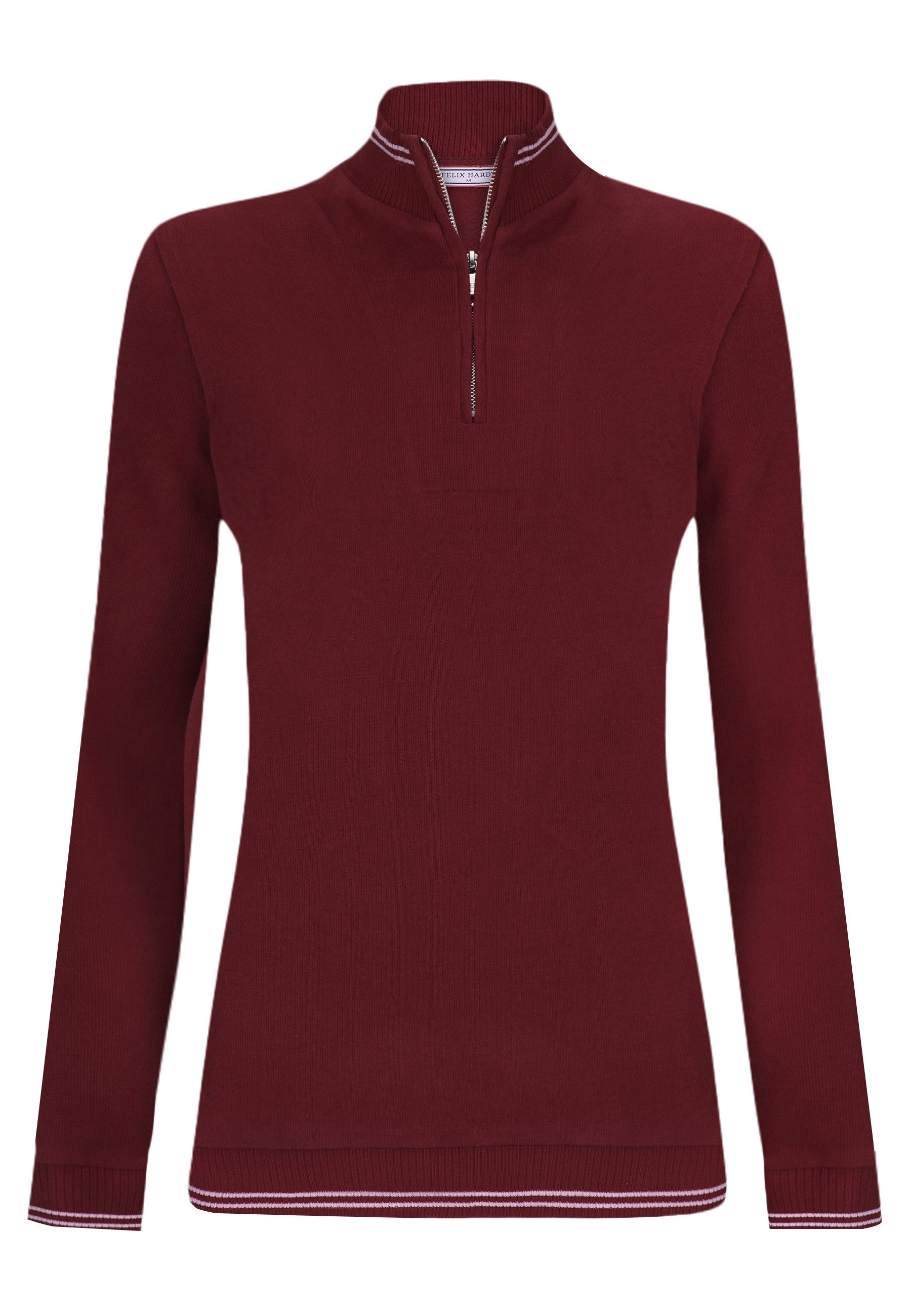 Felix Hardy Stehkragenpullover Strickpullover mit halbem Reißverschluss