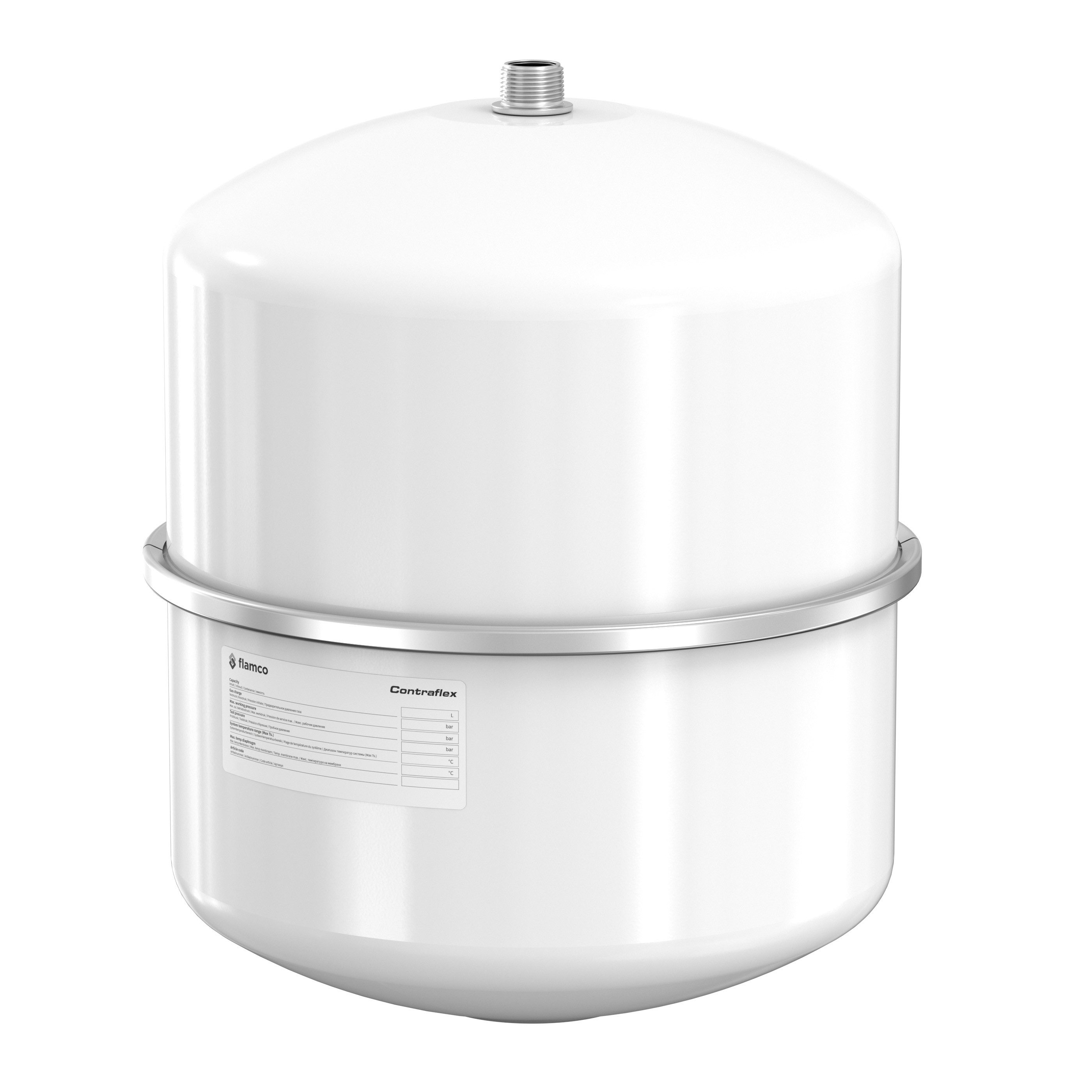 Flamco Membran-Druckbehälter CONTRA-FLEX Druckausdehnungsgefäß 25L, weiß, 3 bar, 3/4", 25 l