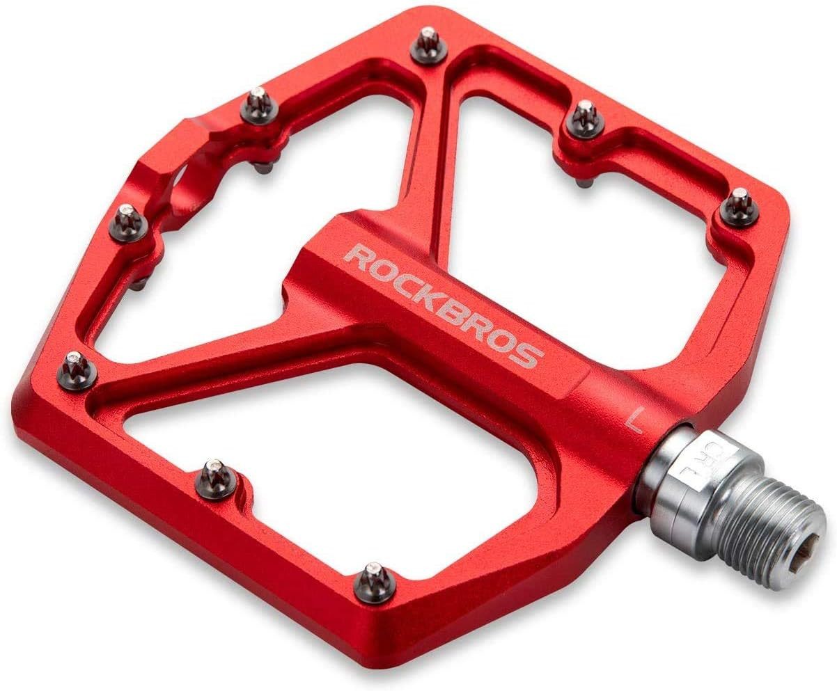 ROCKBROS Fahrradpedale Rennrad Pedale Aluminium Plattform Pedale 9/16 Zoll (Ultraleicht Antirutsch Fahrrad Pedale für MTB E-Bike Stadtrad)