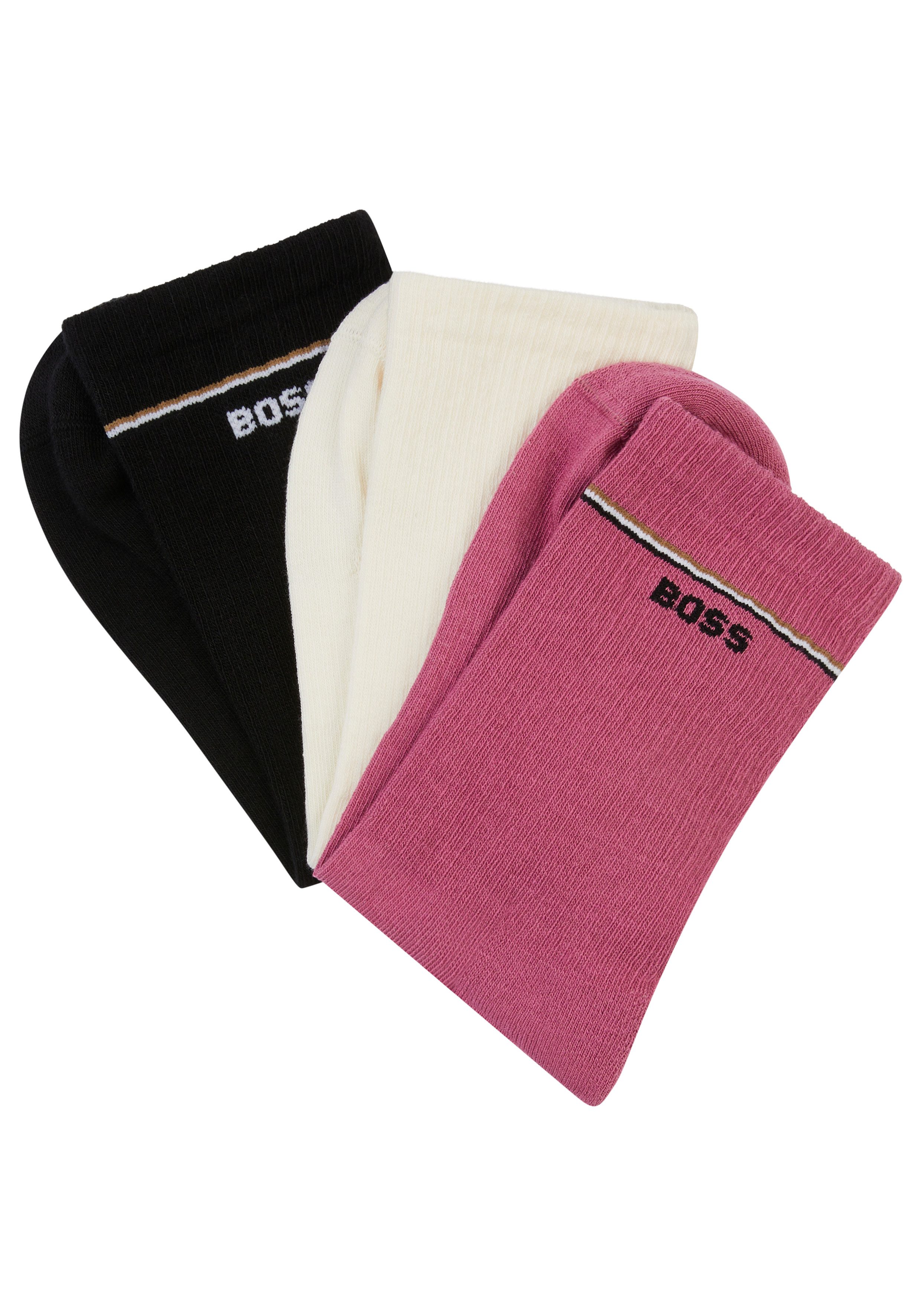BOSS Basicsocken 3P QS Iconic CC SP W (3-Paar) kontrastfarbene Details günstig online kaufen
