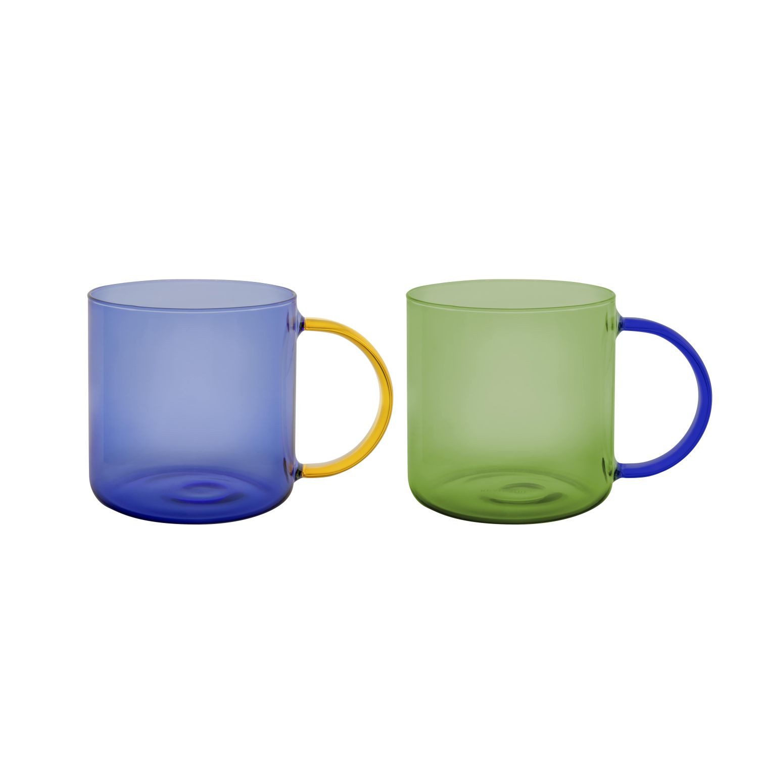 Remember Becher Glasbecher-Set Fred Grün-Blau 2-teilig, Glas