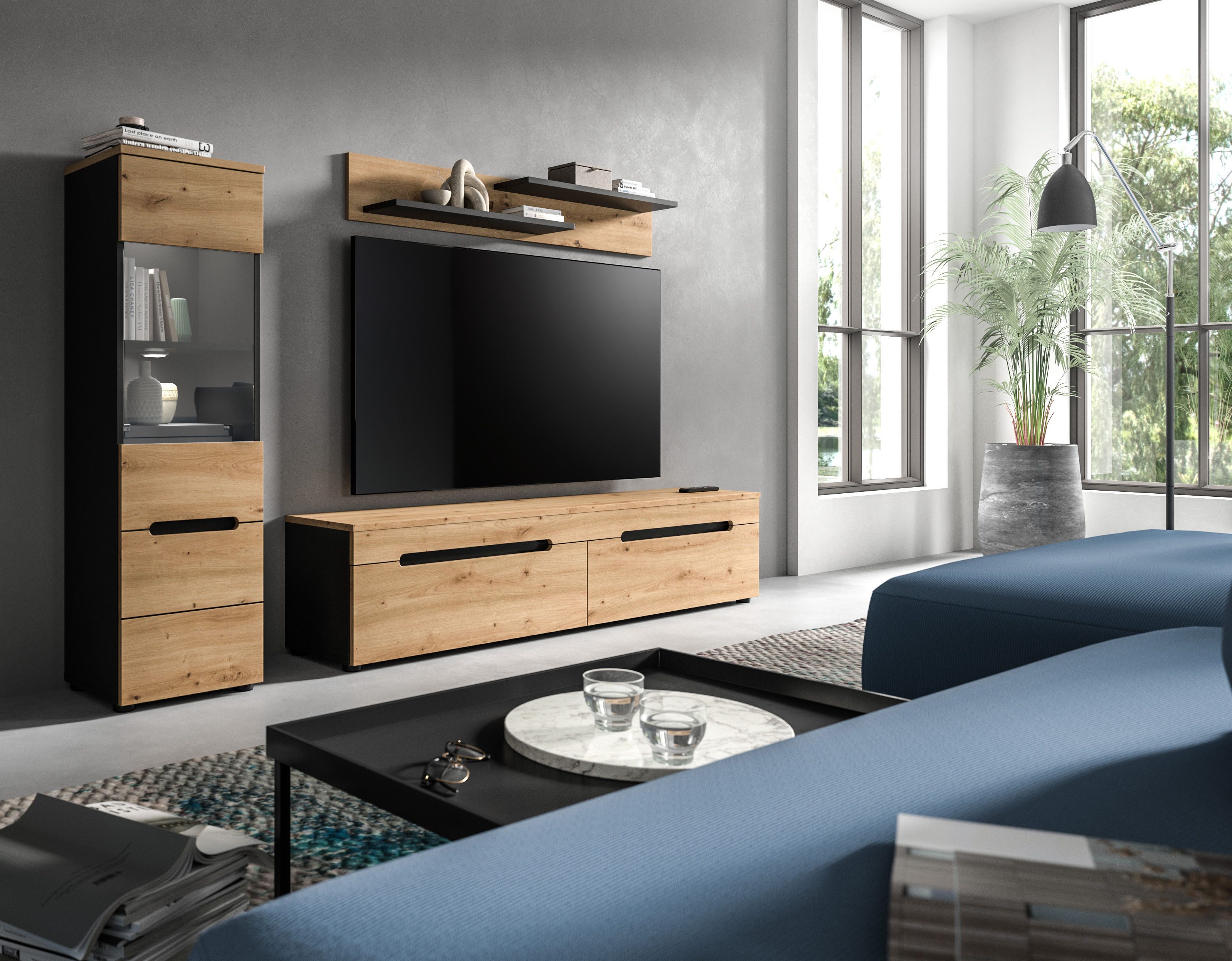 INOSIGN Wohnwand REHAT, TOPSELLER!, 3-teilig, inkl. Beleuchtung, stehend od günstig online kaufen