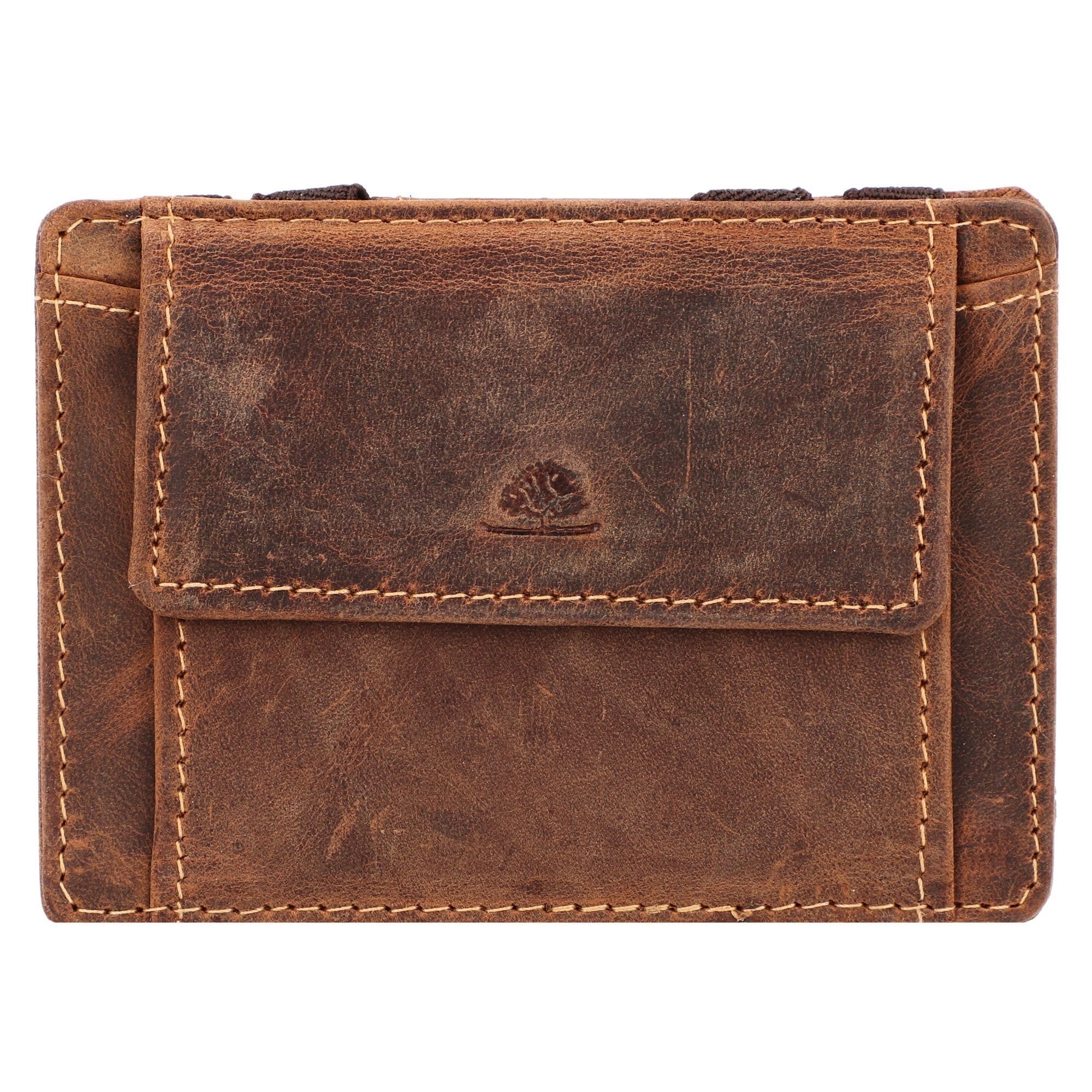 Greenburry Vintage Geldbörse Aus Leder – Klein & Praktisch, Sattelbraun Mit Druckknopf, 10 Cm