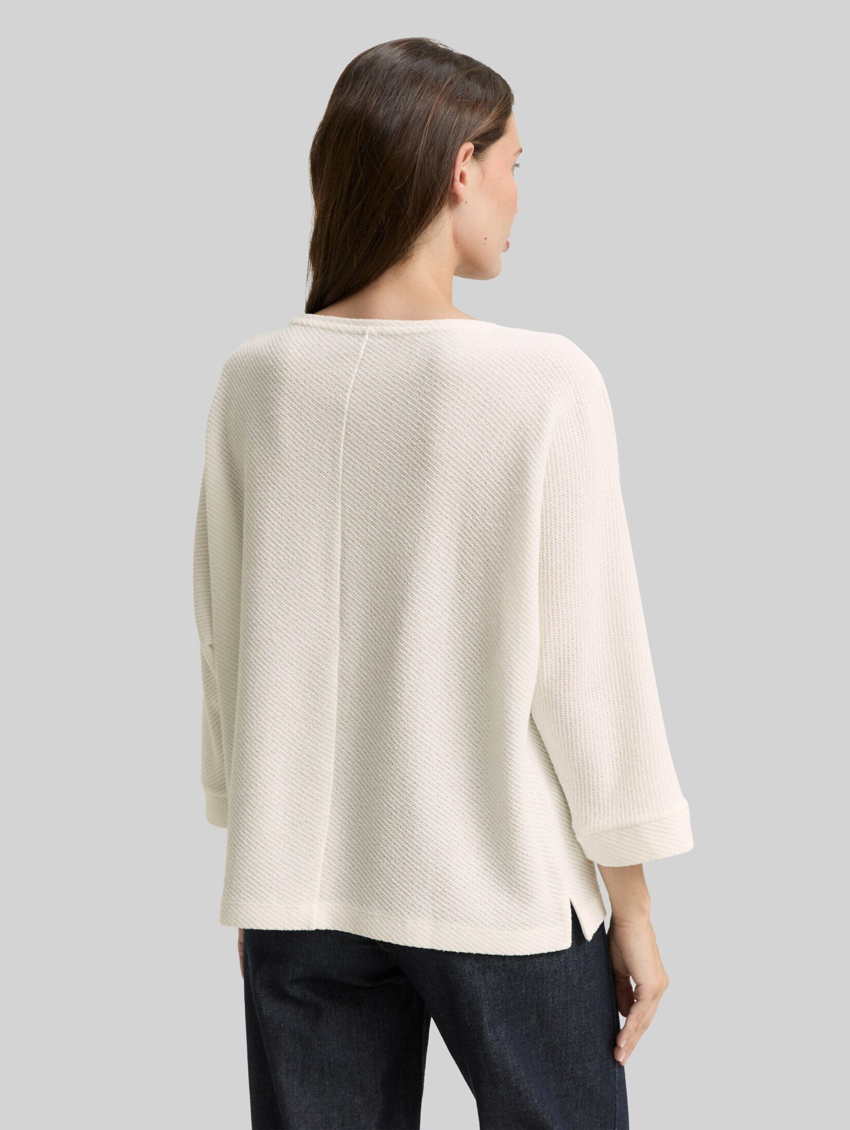 TOM TAILOR 3/4-Arm-Shirt T-Shirt Loose Fit Langarmshirt mit Fledermausärmeln – Bild 3 von 5