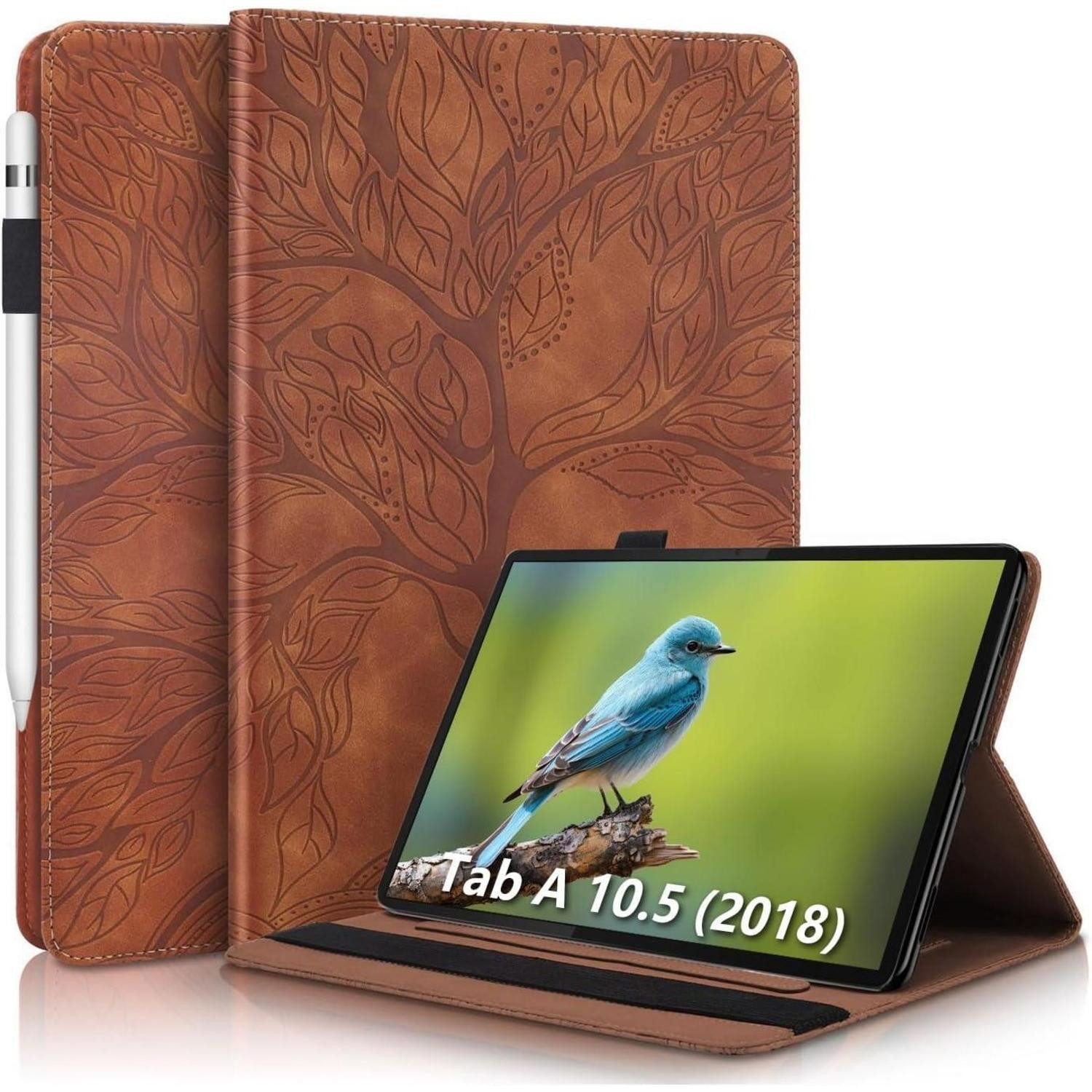 LuxusKollektion Tablet-Hülle Tablet Hülle Galaxy Tab A 10.5 2018 Flip Ständer Baum Braun in