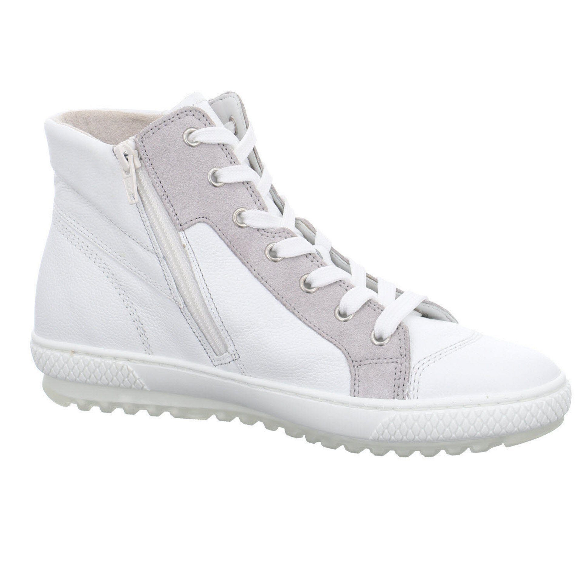 Sneaker Gabor Schuhe Sneaker Damen High-Top Veloursleder Sneaker weiss/lightgrey