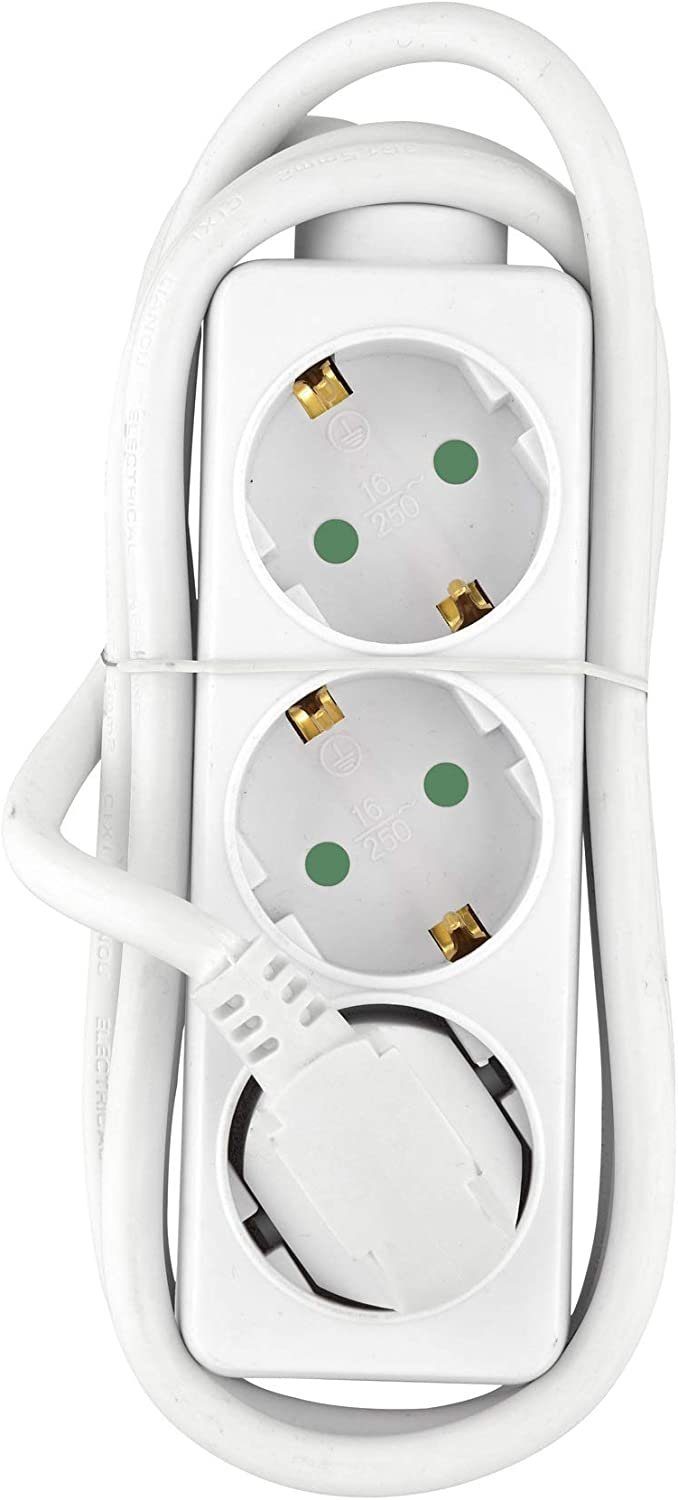 HEITECH Steckdosenleiste, 250 V, 3-fach, ohne Schalter 3-fach Tischsteckdose Steckdosenleiste