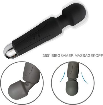 @tec Massagegerät elektrischer Massagestab - Tiefgewebe Hand Massagegerät, mit 20 Vibrationsmodi, 8 Geschwindigkeiten