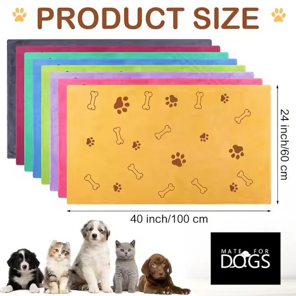 Mate for dogs Hundehandtuch Buddy Mikrofaser Handtuch Haustier 60x100 cm
