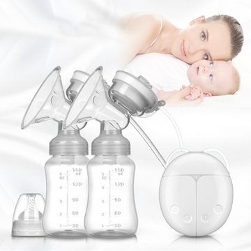 Baby Ja Elektrische Doppelmilchpumpe Beidseitige elektrische Milchpumpe,leises und schmerzfreies Stillgerät, Kommt mit zwei 150ML Milchpumpen mit zwei Modus-Optionen.