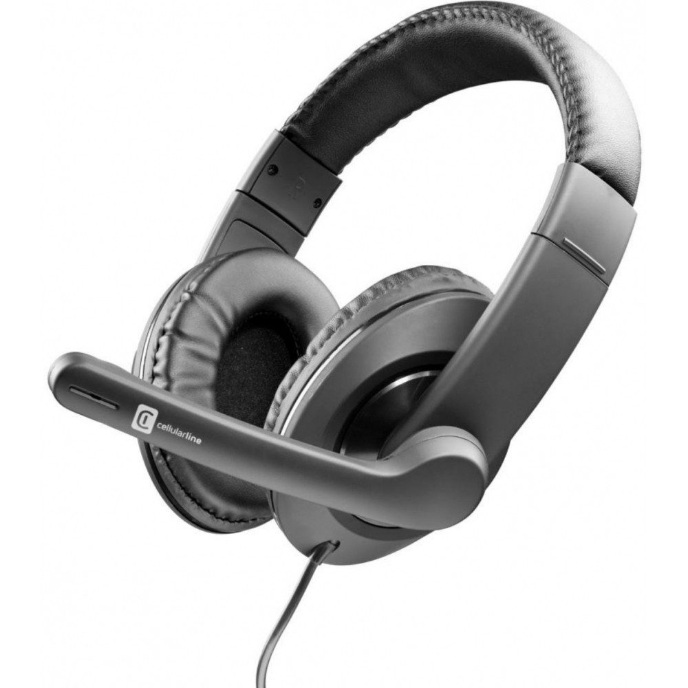 Cellularline Cellularline Over-Ear Kopfhörer JOIN für Klinkenbuchse. Kopfhörer (Ergonomisches Over-Ear Design, 3,5 mm Anschluss, Mikrofonarm)