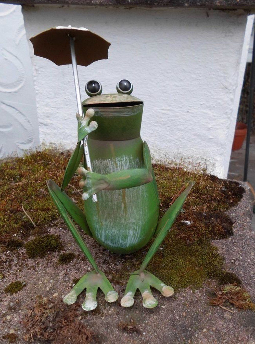 Deko-Impression Dekofigur Frecher Frosch sitzend m. Regenschirm Gartendekoration Eisen 20 cm (1 St) | Dekofiguren