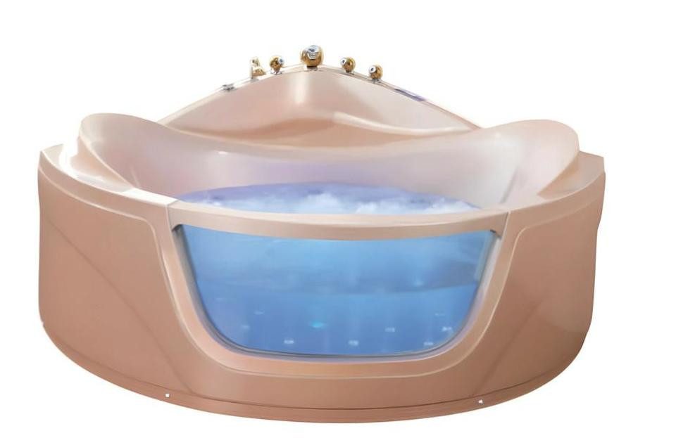 JVmoebel Whirlpool-Badewanne Whirlpool Blubberbad Hydromassagewanne Beige aus Acryl, Made in Europe