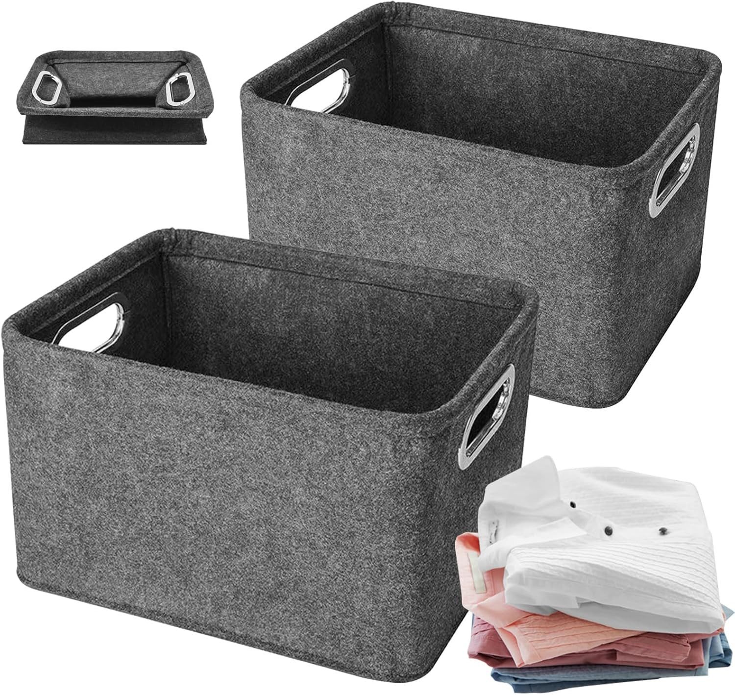 BlingBin Aufbewahrungsbox 2 Stück Faltbare Filz günstig online kaufen