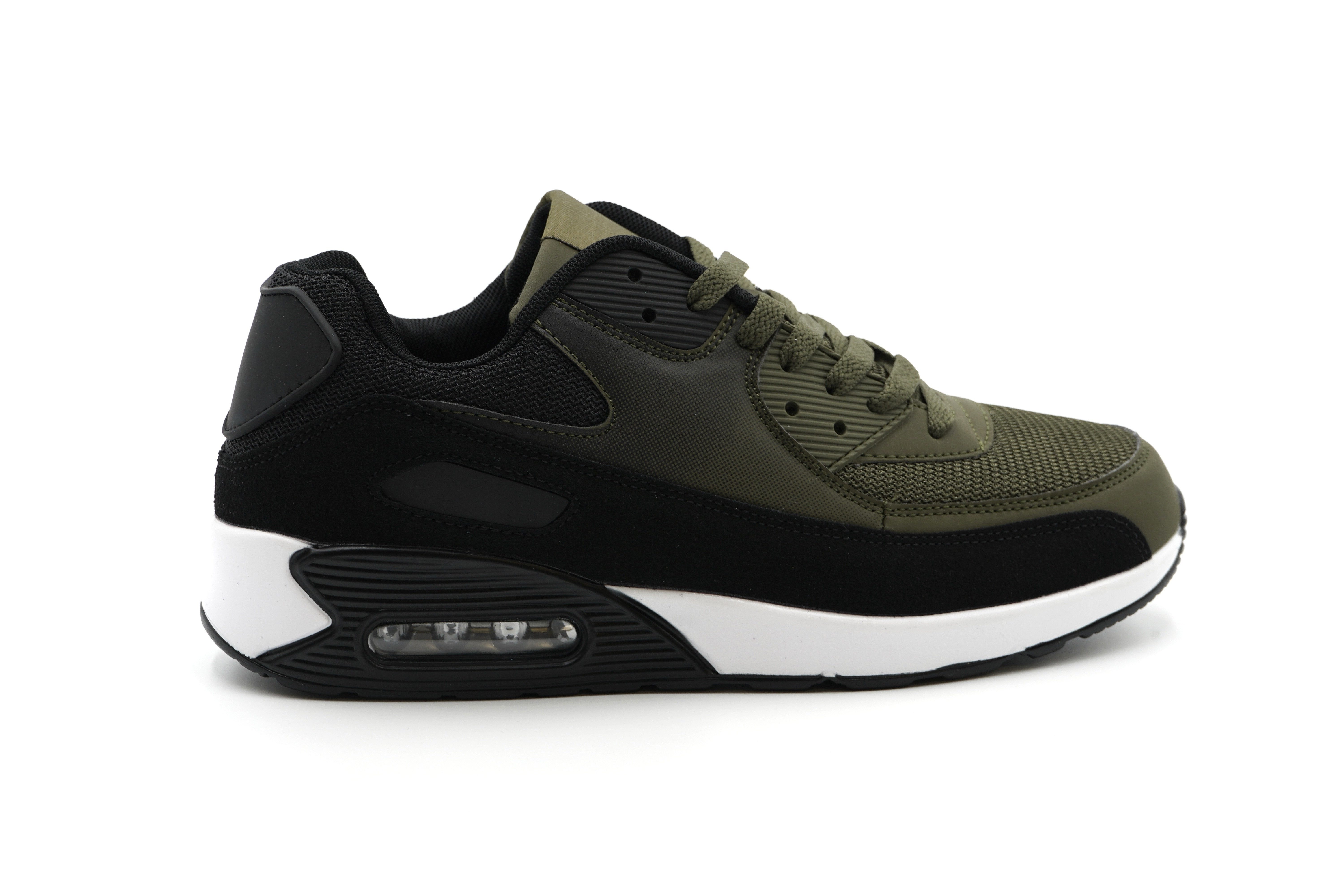 Sonderpostendiscount Herrensneaker F5-12 Olive mit Luftpolster Sneaker