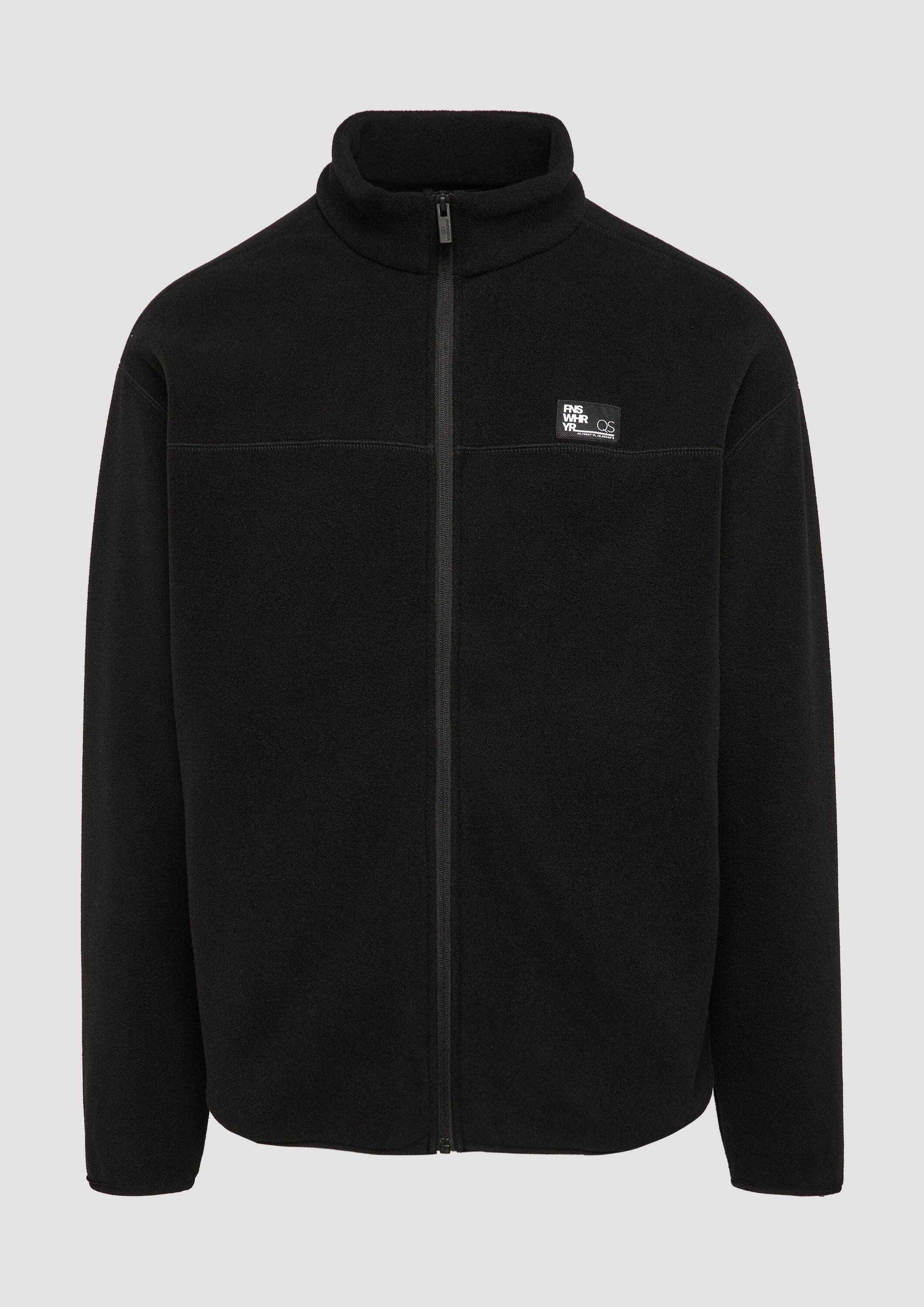 QS Sweatjacke Sweatshirt Jacke Fleecejacke mit Stehkragen