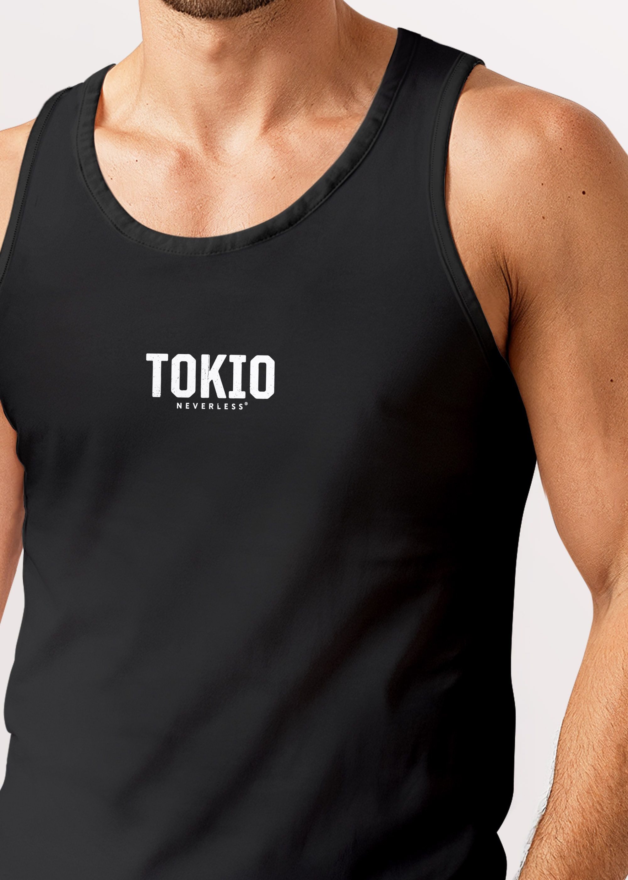 Neverless Tanktop Herren Tanktop Backprint Tokio – Muskelshirt mit Japan Design – mit Print