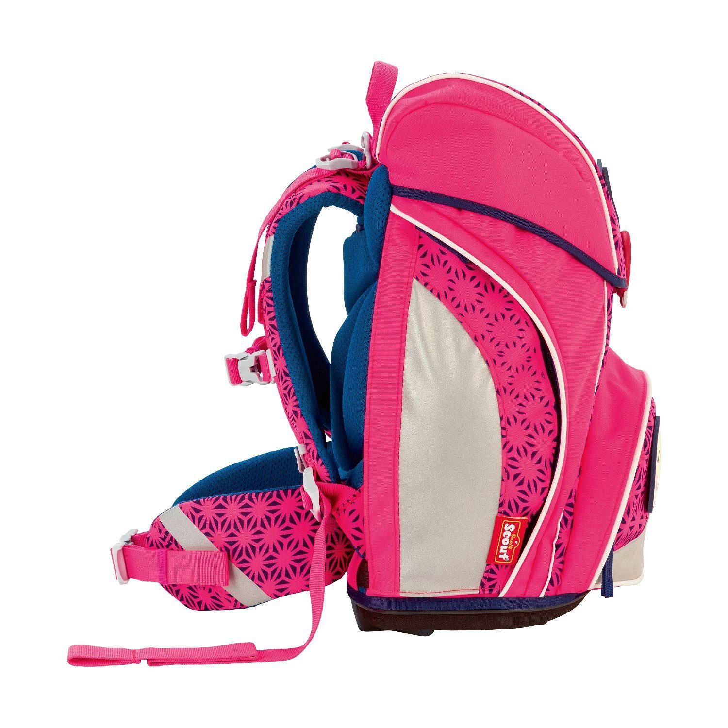 Scout Schulranzen Scout Alpha Schulranzen-Set 4-tlg. DIN Neon Safety Pink Glow 2023