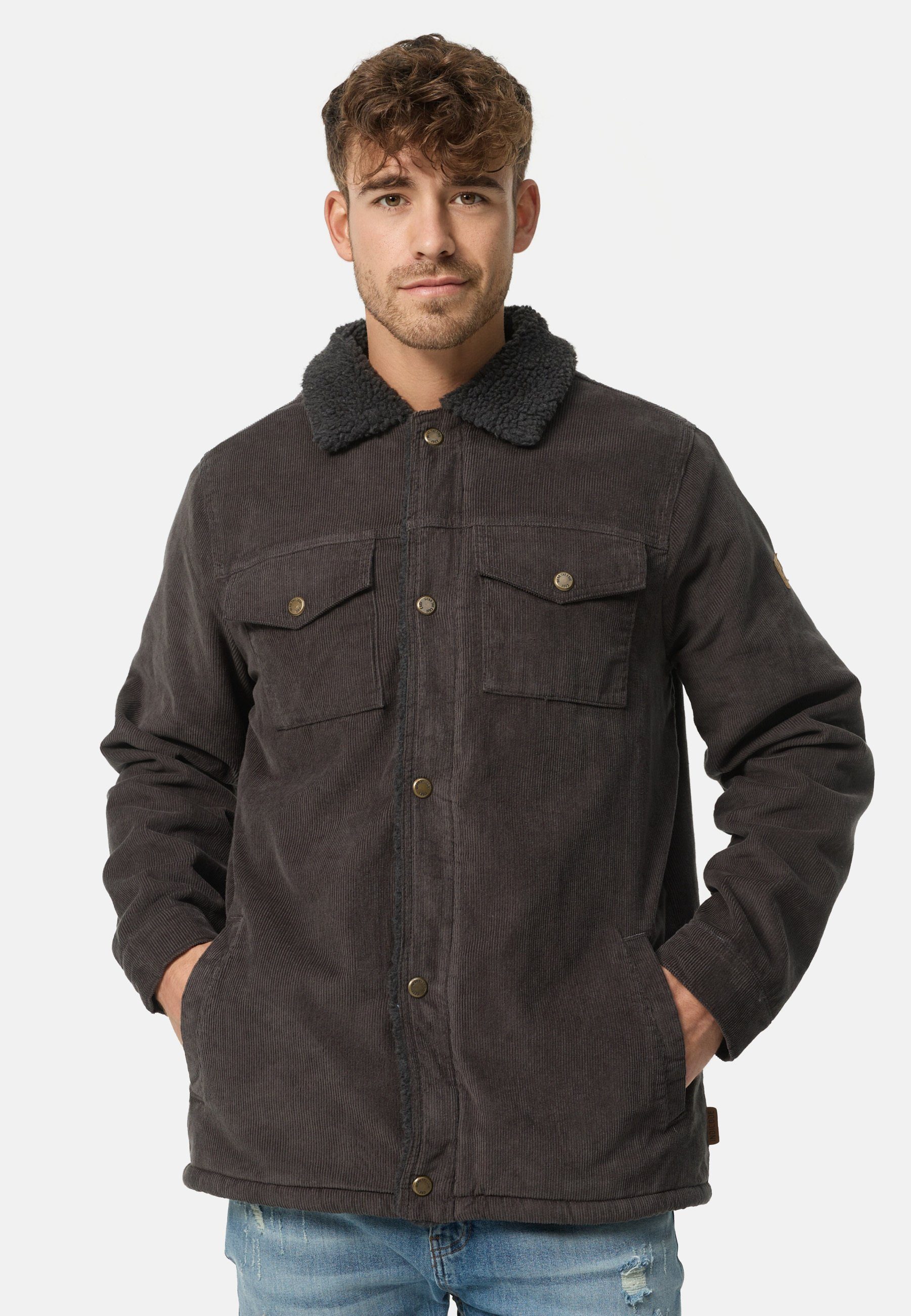 Indicode Sommerjacke Tonni Cordjacke mit Teddy-Futter günstig online kaufen