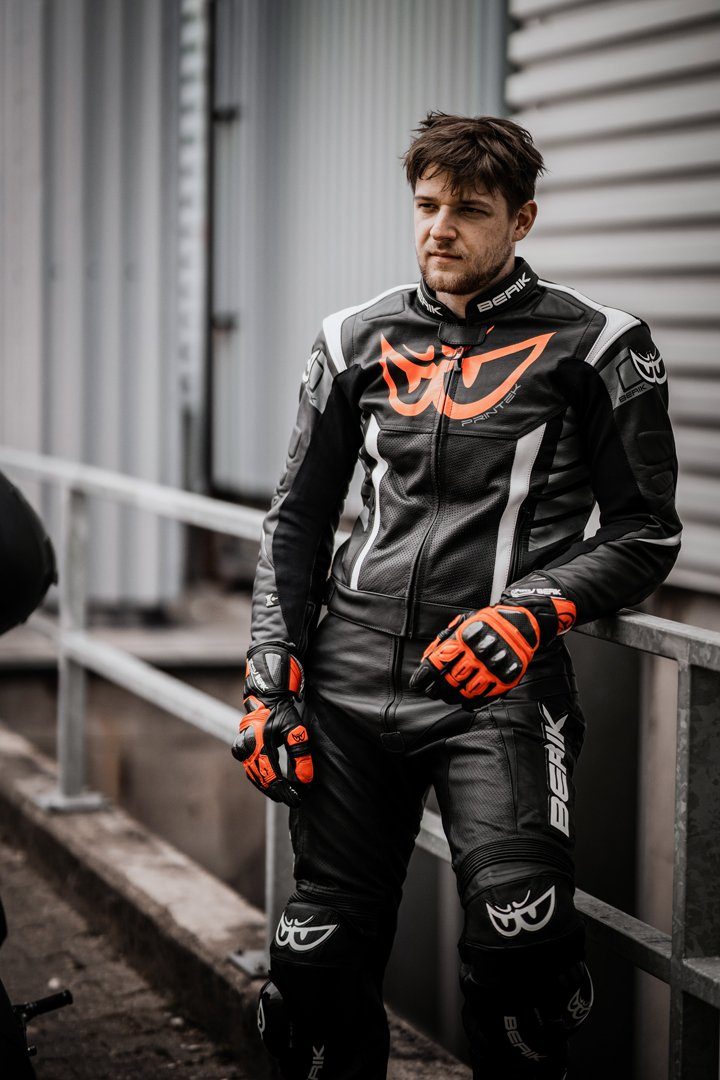 Berik Motorradjacke Zakura Motorrad Lederjacke herausnehmbares Innenfutter