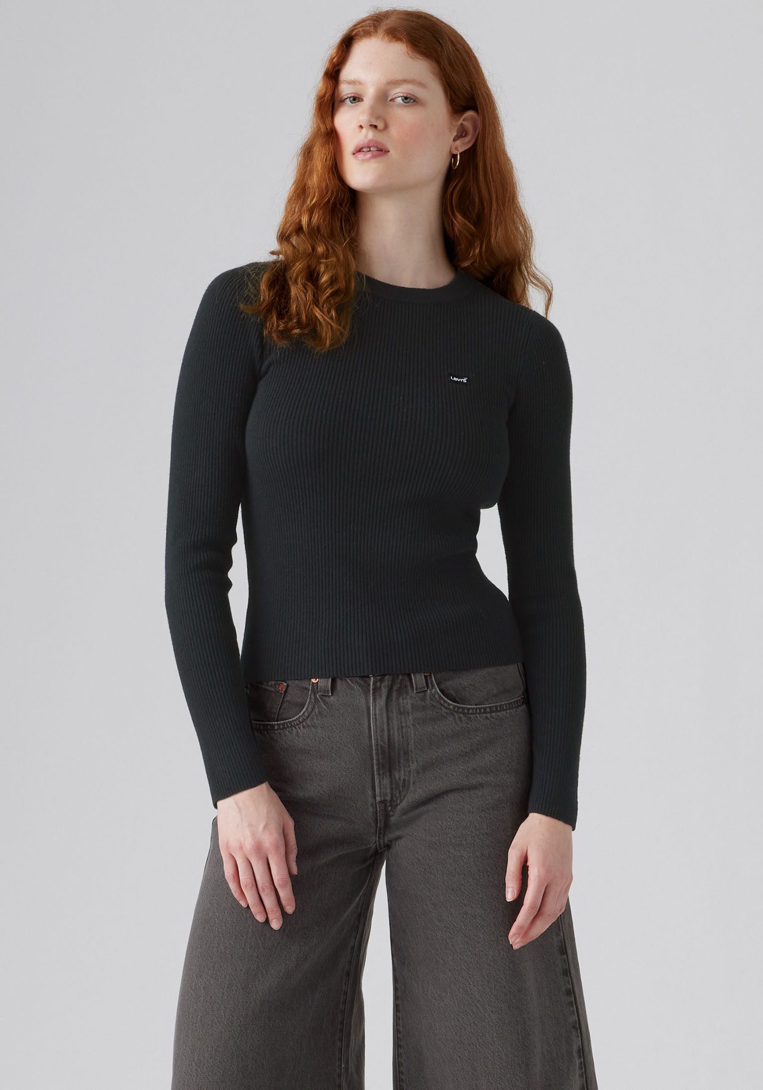 Levi's® Rundhalspullover RIB CREW SWEATER Geripptes Strickmuster günstig online kaufen