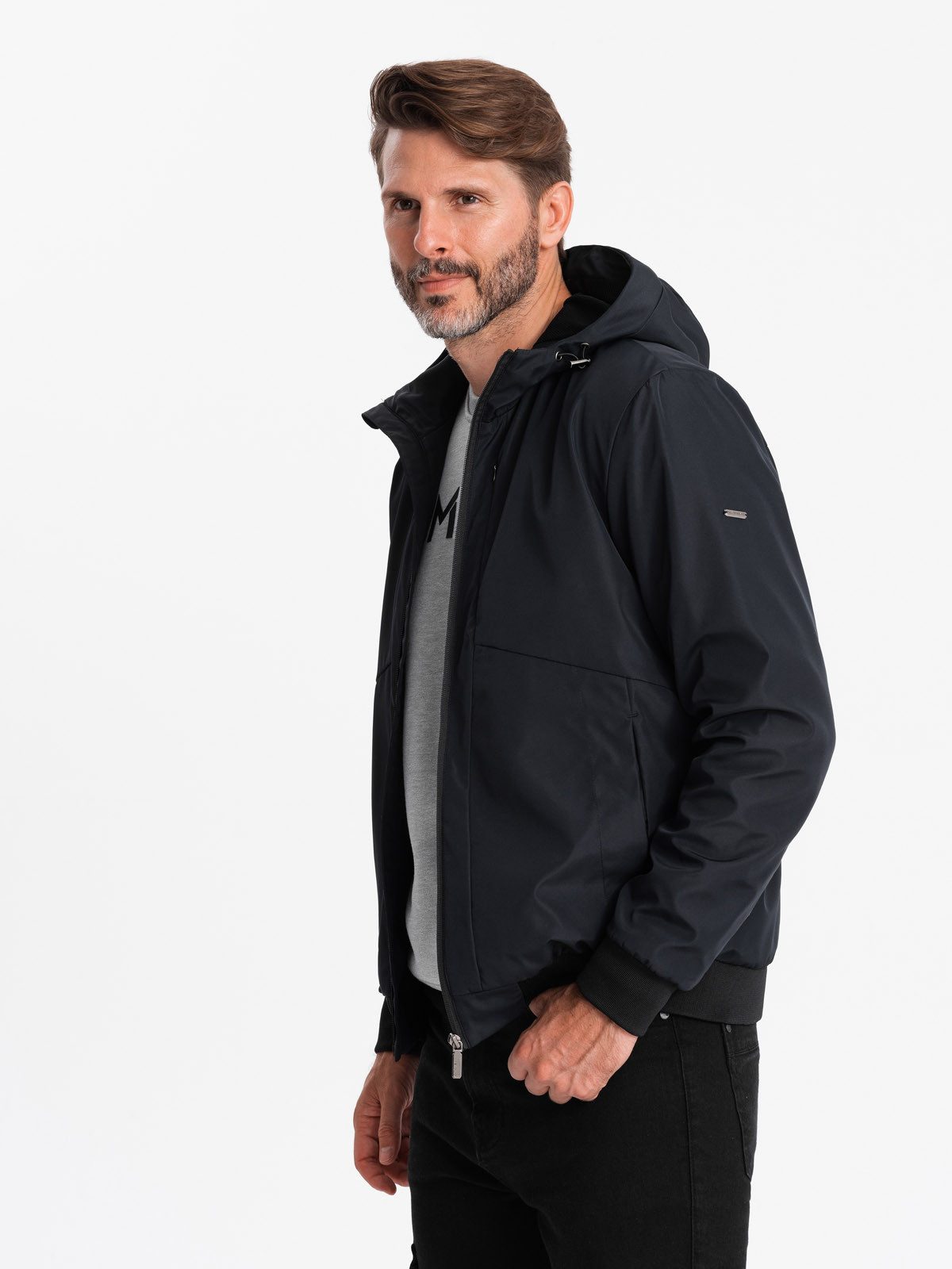 OMBRE Regenjacke Leichte Herrenjacke mit Kapuze und Netzfutter günstig online kaufen