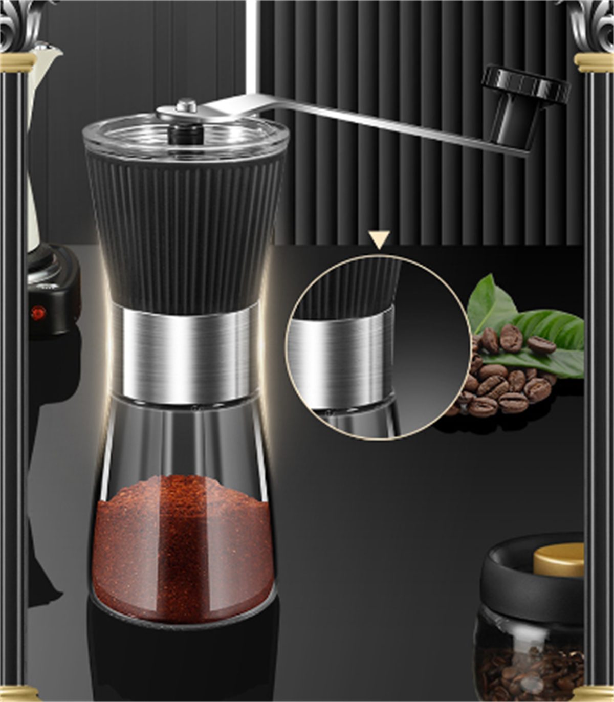Mahlstärke Filterkaffeemaschine und Manuelle Kaffeemühle großer mit carefully selected einstellbarer Kapazität