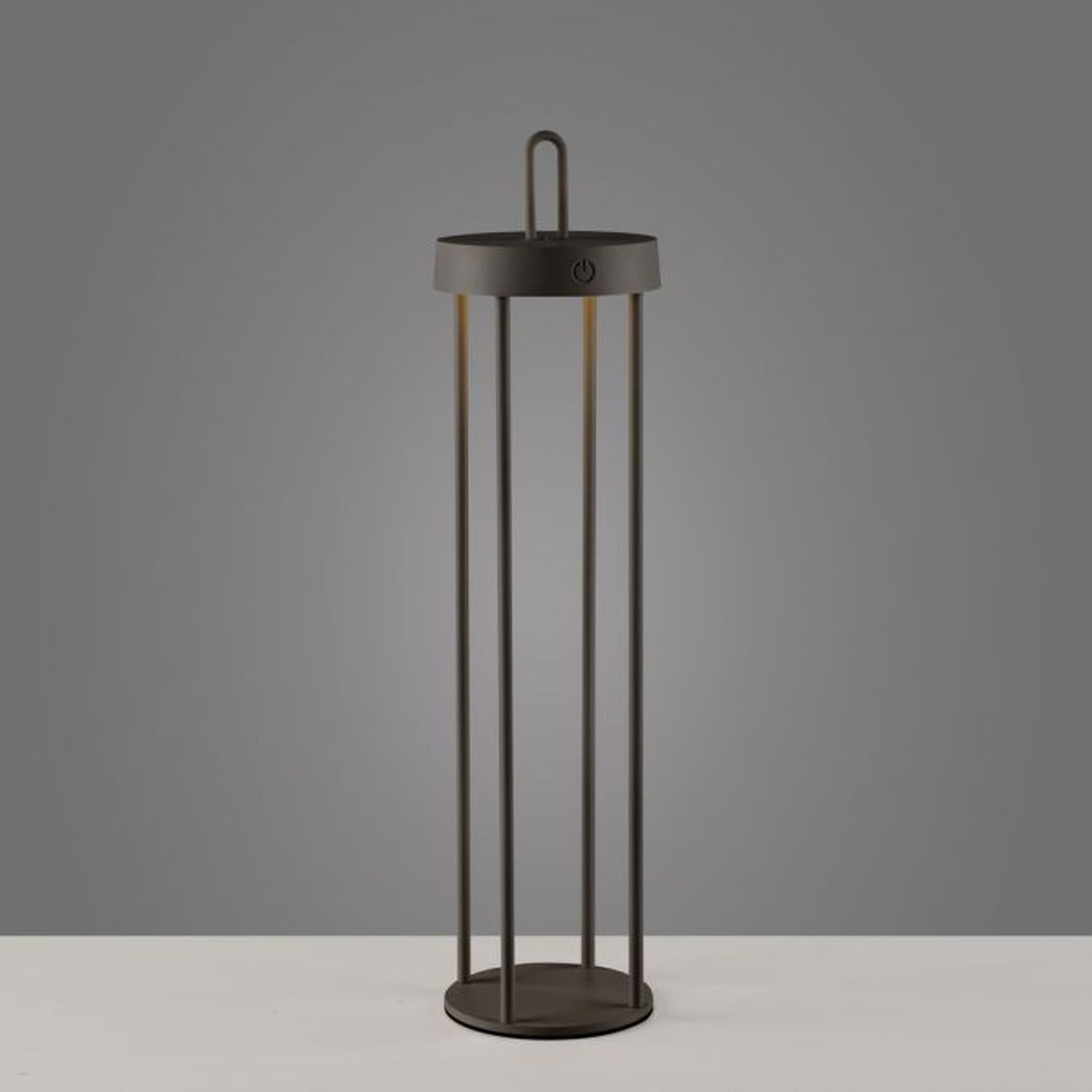 Licht-Erlebnisse Nachttischlampe CEDROS, LED fest integriert, Warmweiß, Metall LED Dimmer mit Touch Funktion IP44 50,4 cm hoch Schwarz 130 lm