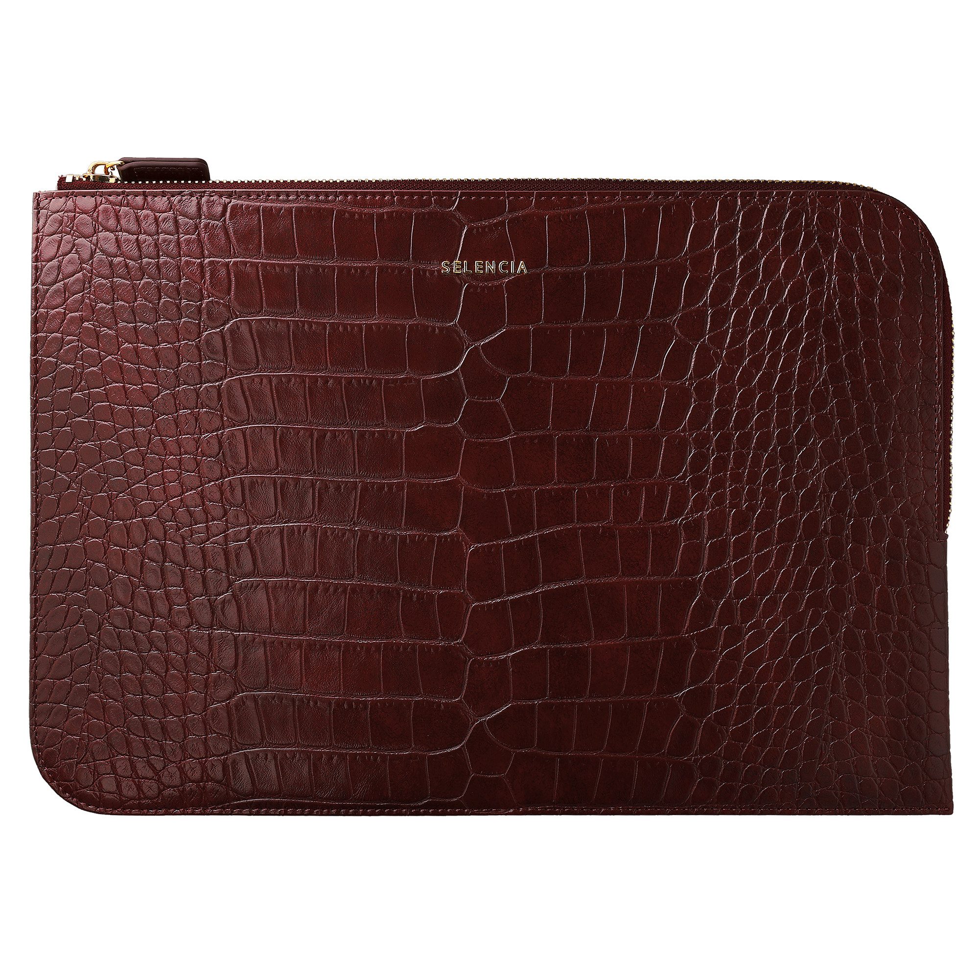 Selencia Laptop-Hülle Selencia Croco Laptop Hülle 15-16 Zoll - Laptop Sleeve - Burgundy