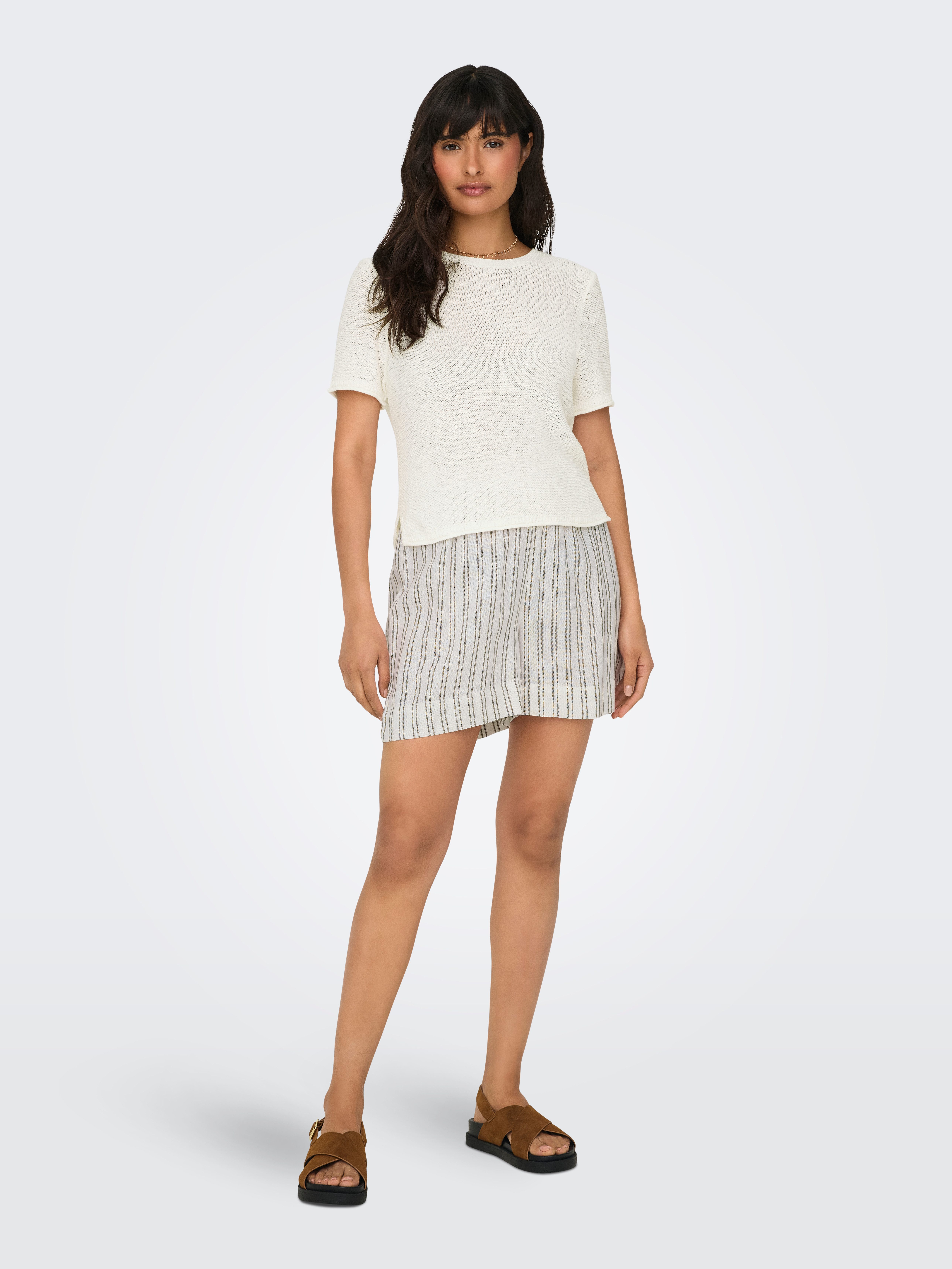 ONLY Kurzarmpullover ONLSUNNY S/S PULLOVER NOOS KNT Kunstfaser, regular fit