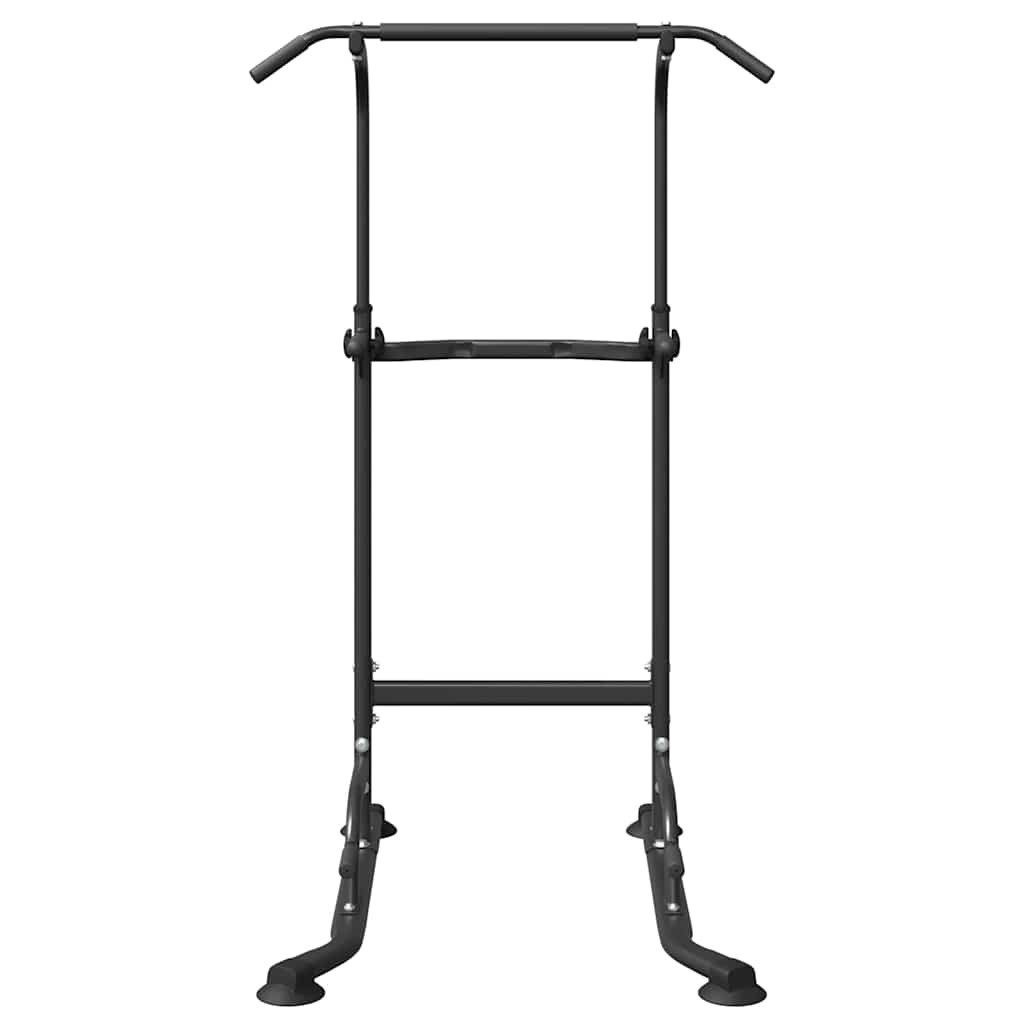vidaXL Hantel-Wandhalterung Power Turm Dip Station Schwarz 102 x 95 x 210 cm, (1-St)