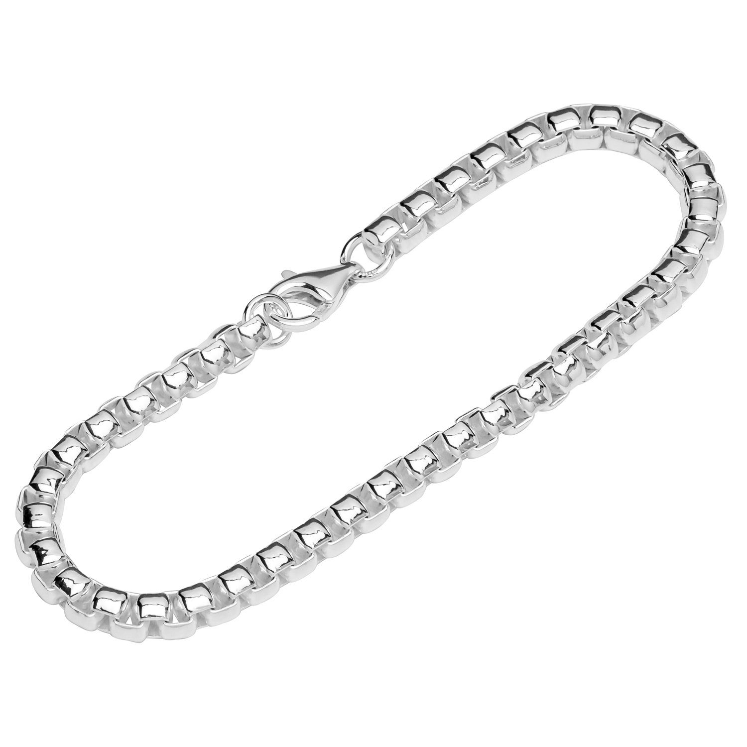 NKlaus Silberarmband Armband 925 Sterling Silber 22cm Venezianerkette 4 (1 Stück), Made in Germany