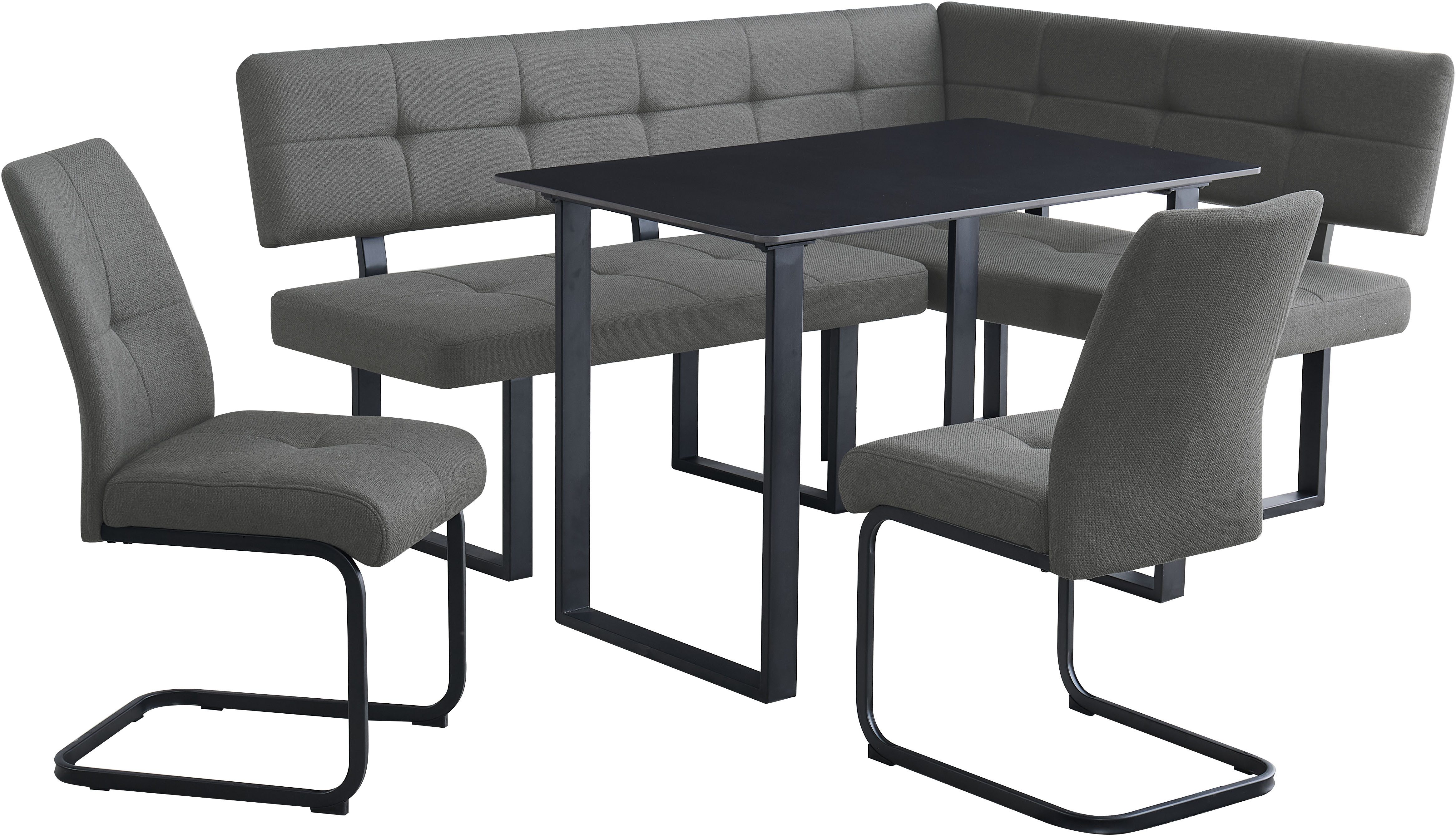 OTTO home Eckbankgruppe Alabama, (Spar-Set, 4-tlg), Sitzgruppe mit Federkern, 2 Freischwingern und Sinterstein-Tisch