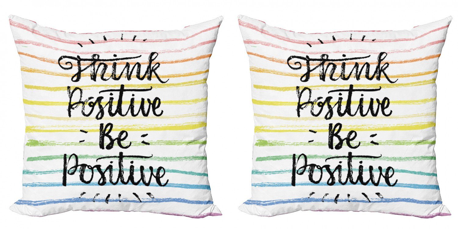 Positive (2 Accent Motive Line Energie Abakuhaus Doppelseitiger Stück), Digitaldruck, Modern Kissenbezüge Rainbow