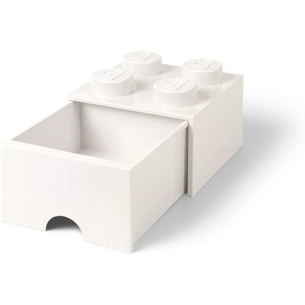 Room Copenhagen Aufbewahrungsdose LEGO® Storage Brick 4 Weiß, mit Schublade, Baustein-Form, stapelbar