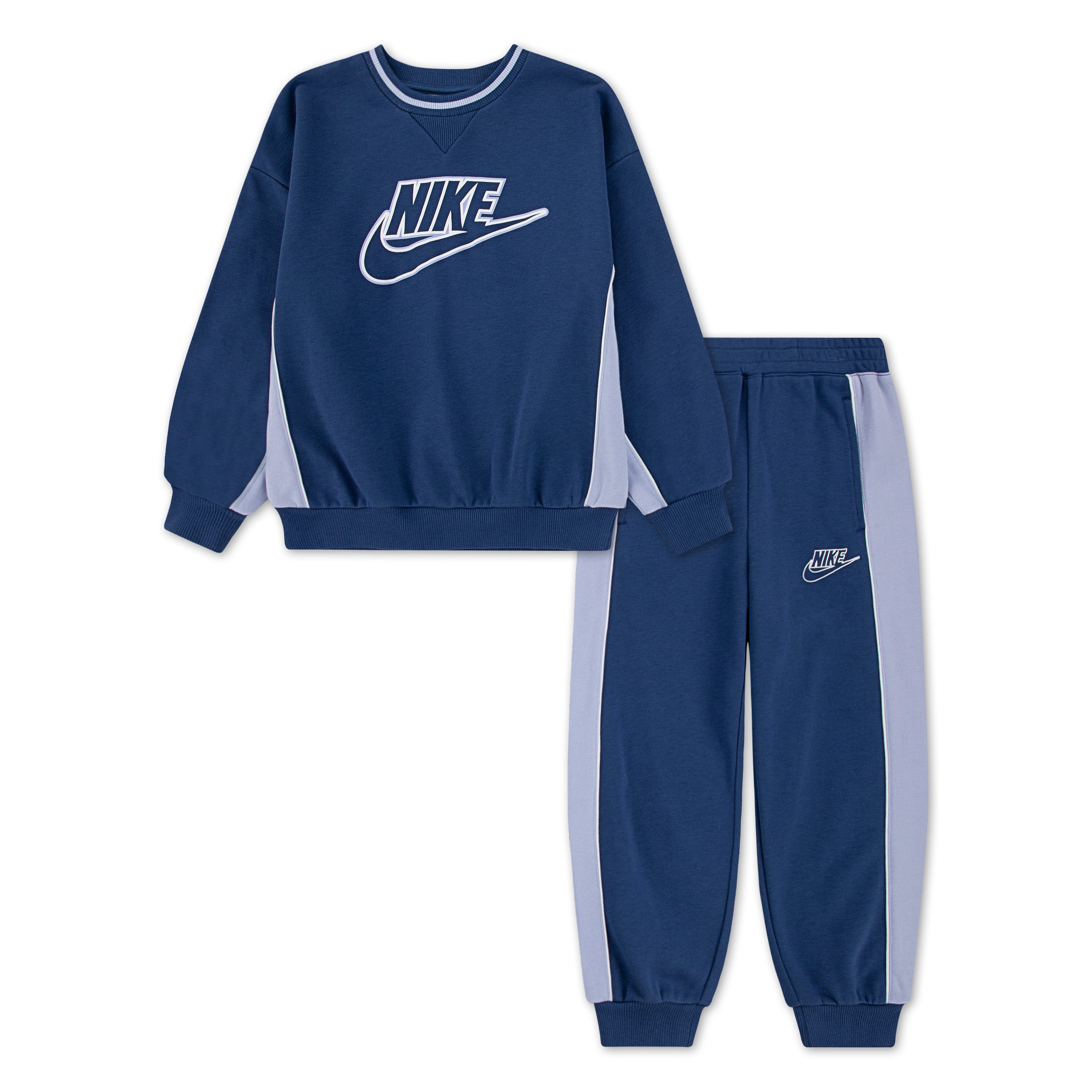 Nike Sportswear Jogginganzug NKN FT COLOR BLOCKED CREW SET (2-tlg), für sportliche Aktivitäten und Freizeit, bequeme Passform