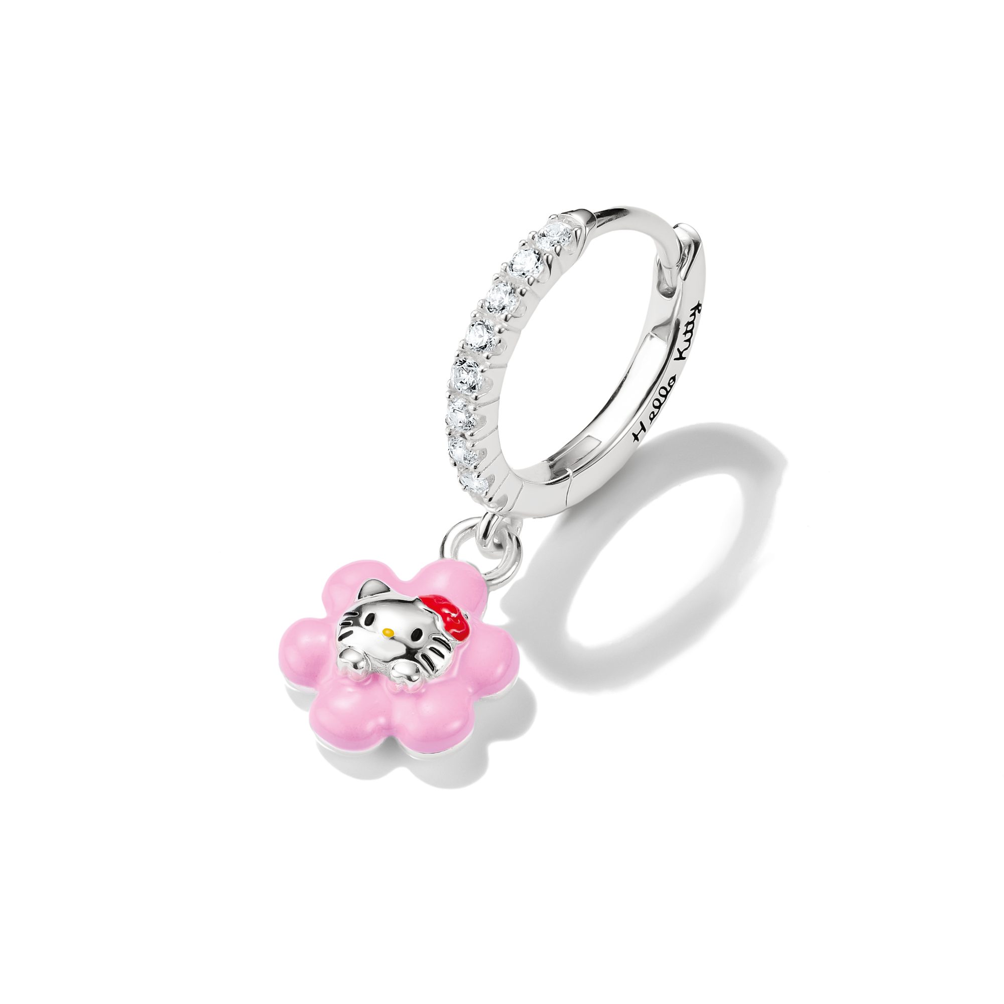 THOMAS SABO Single-Creole THOMAS SABO ♡ Hello Kitty Single Creole Blume, mit Zirkonia (synth) - Emaille