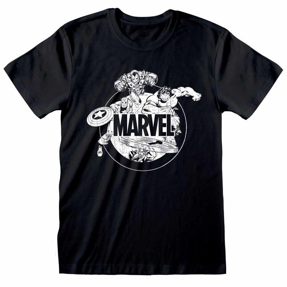 - Marvel Marvel Marvel Unisex Characters Comics zu Comics, den hochwertiges Print-Shirt T-Shirt Inc Heroes